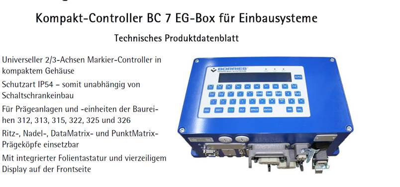 Kompakt-Controller BC7 EG-Box für Einbausysteme 