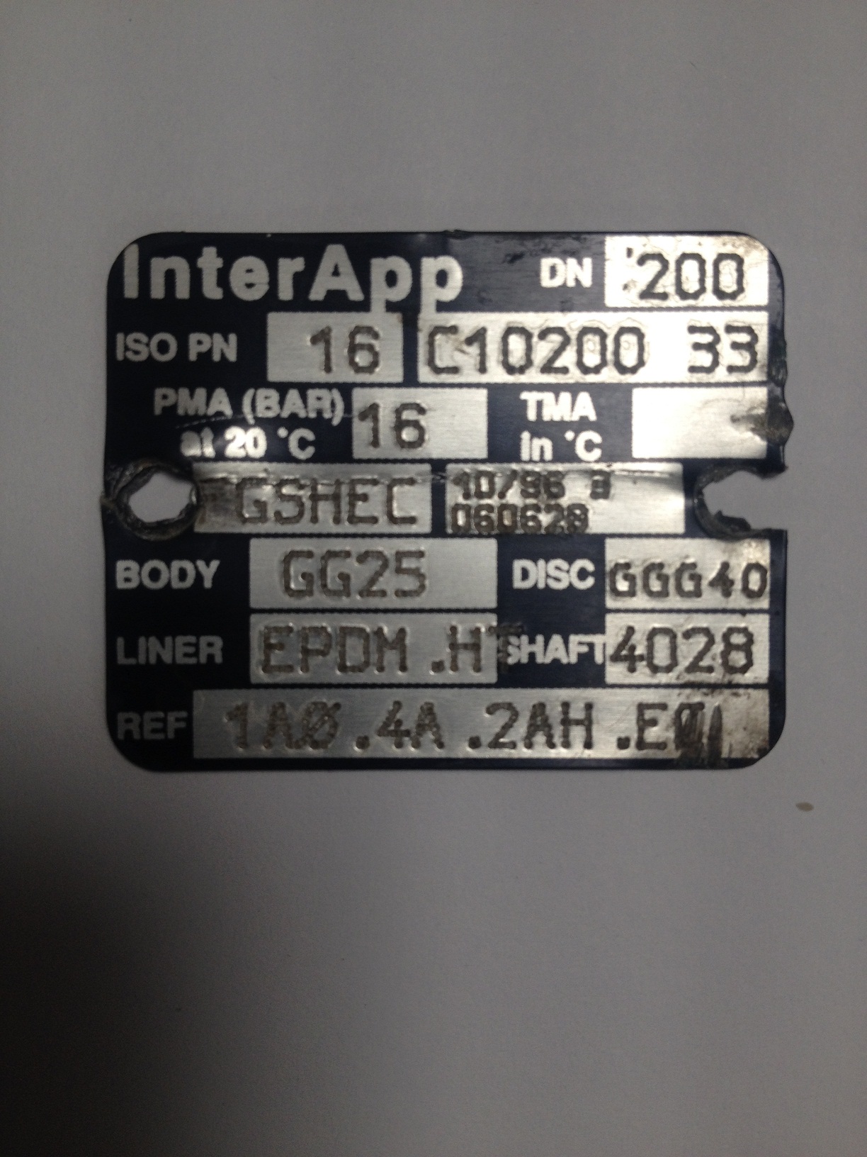 Obsolete DN200 PN 16 C10200 33 replaced by D10200.33-2KR.41.2AH.E 