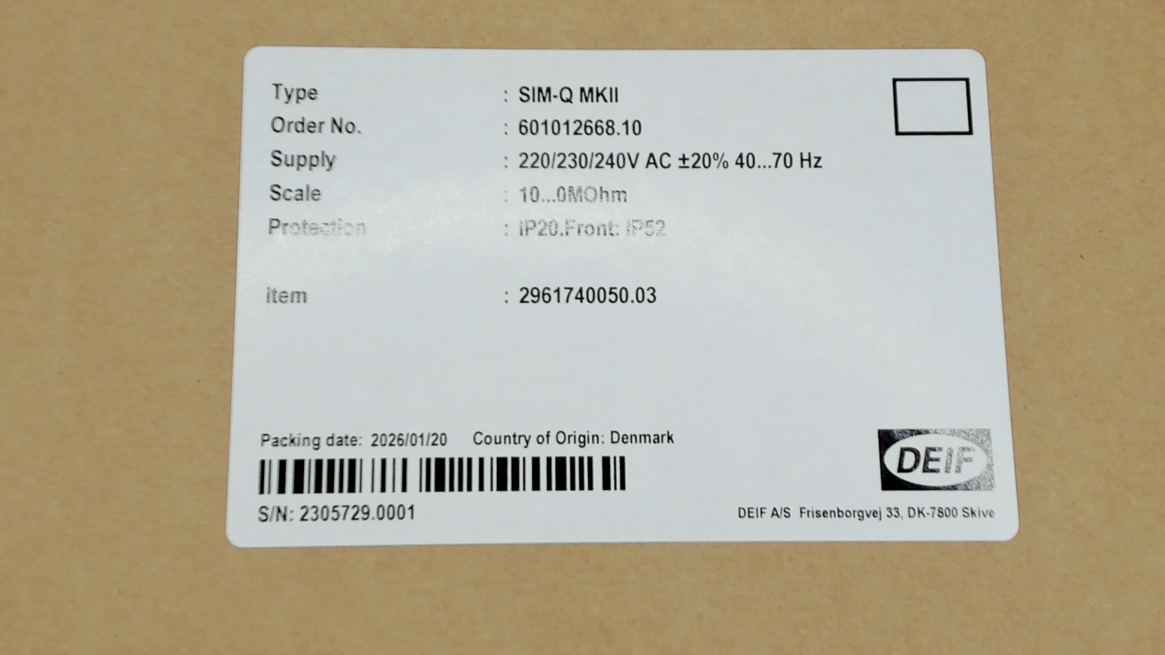 2961740050 03 / SIM-Q MKII