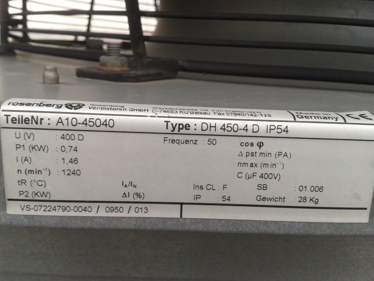 DH 450-4 D IP54, A10-45040 obsolete, replacement DH 450-4 D.5HA 