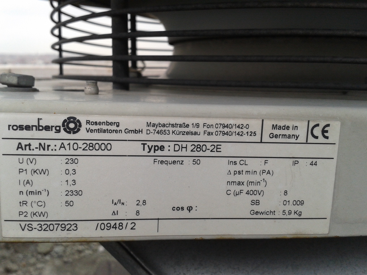 DH 280-2E, A10-28000 obsolete, replacement DH 280-2 E.3EF IP44 
