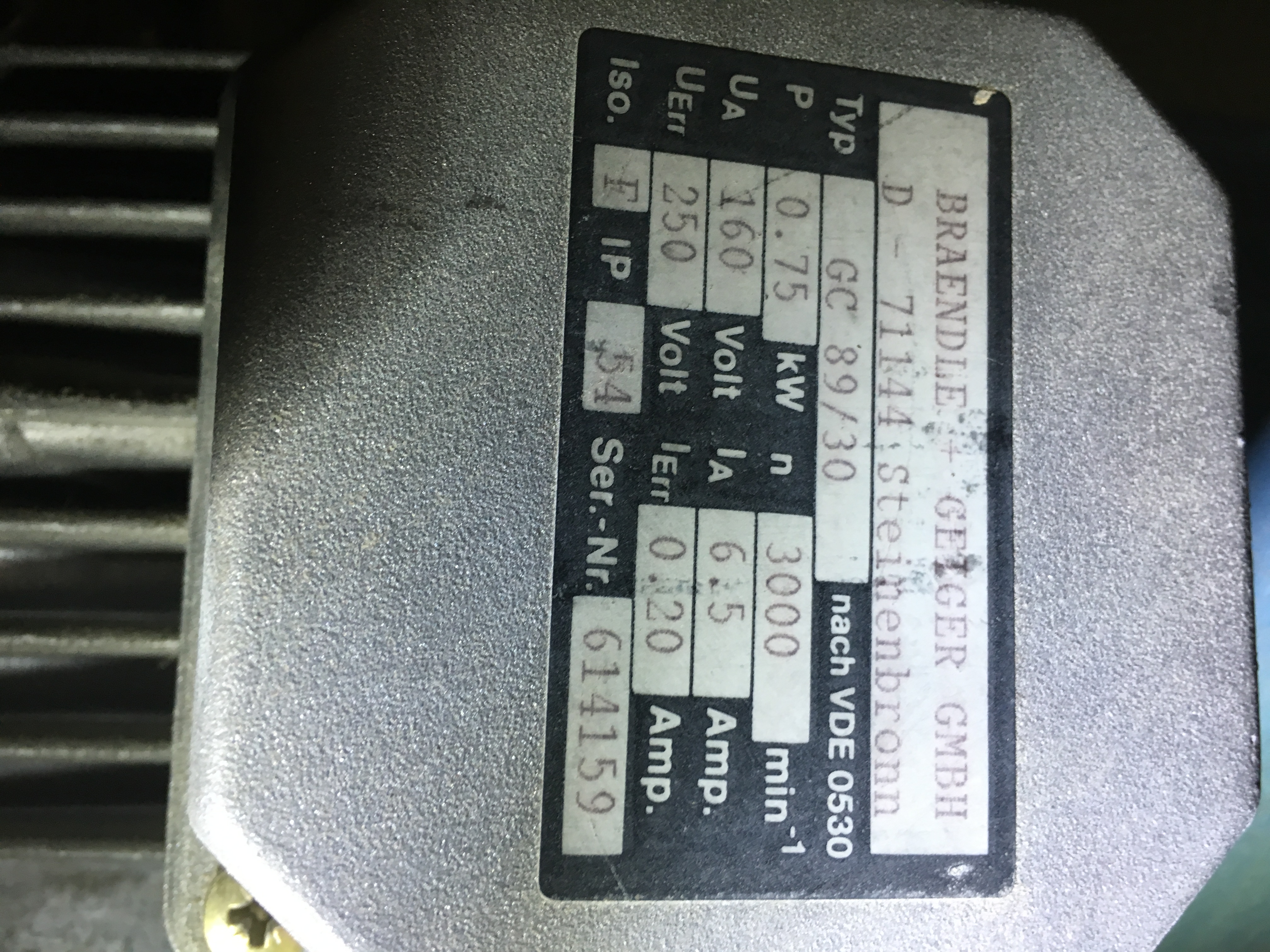 Brush Gear for GC89/30  