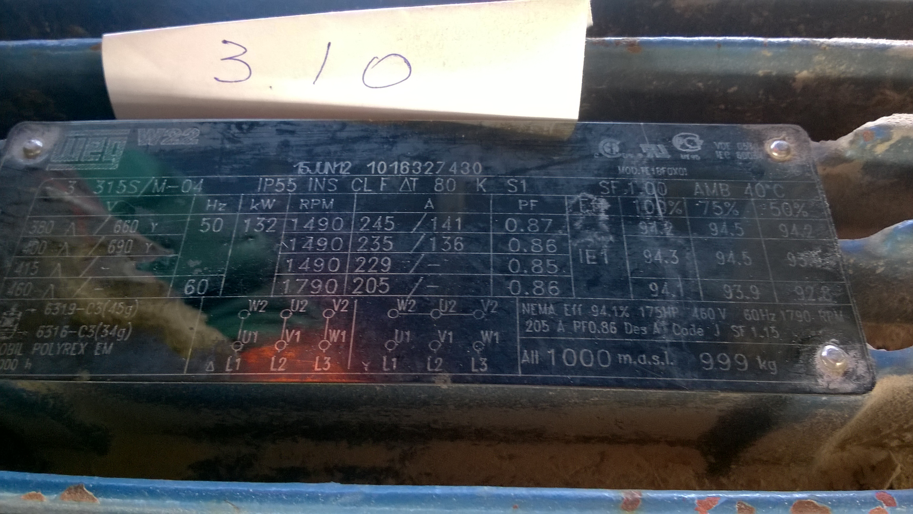 W22 ~3 315S/M-04 IP55