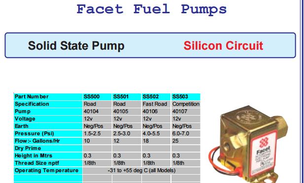 SS501 FUEL PUMP 40105 12V (18040105) preview 2