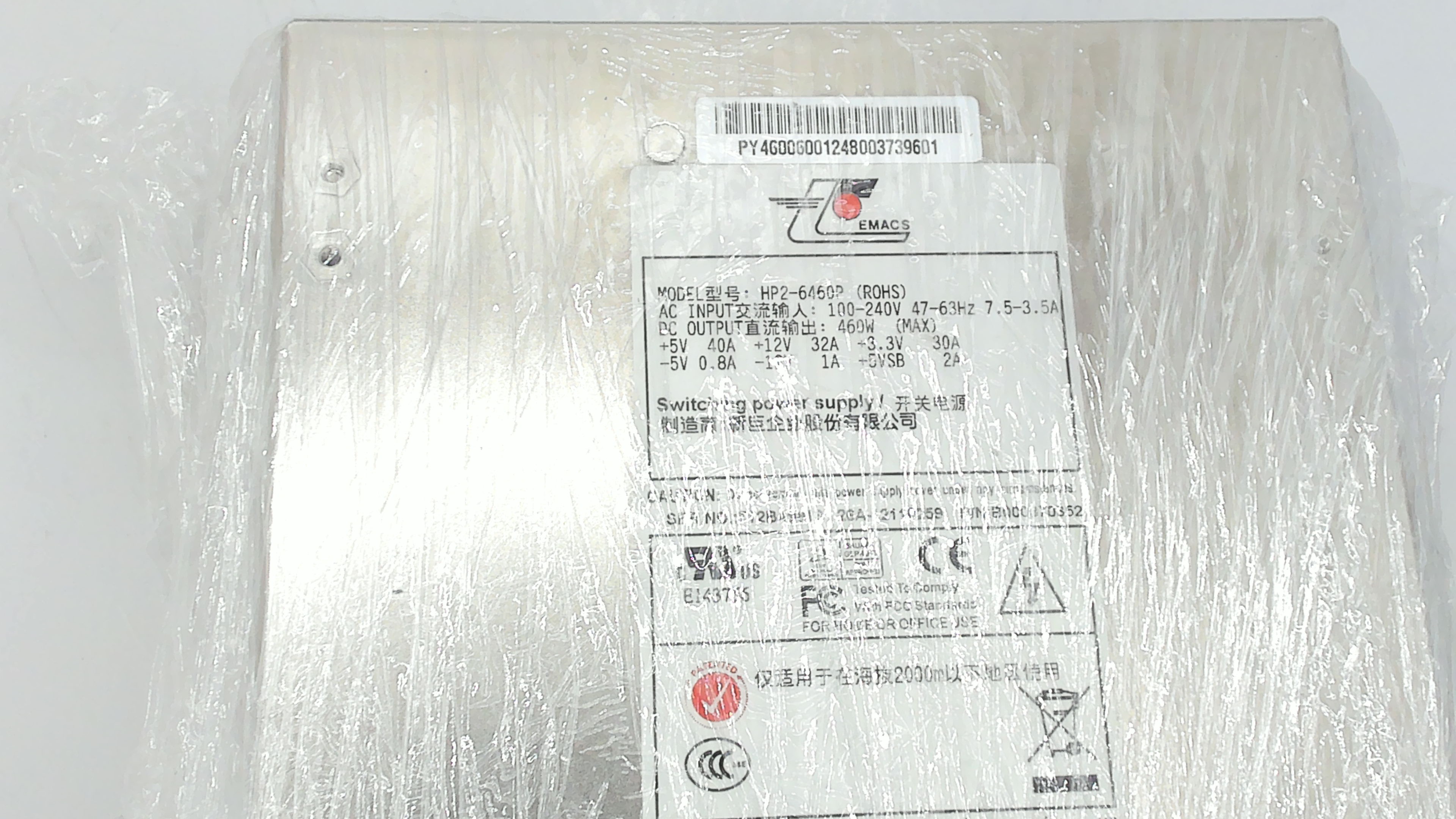 HP2-6460P, 460W, 24+8+6+4 Pin. Standart, PFC