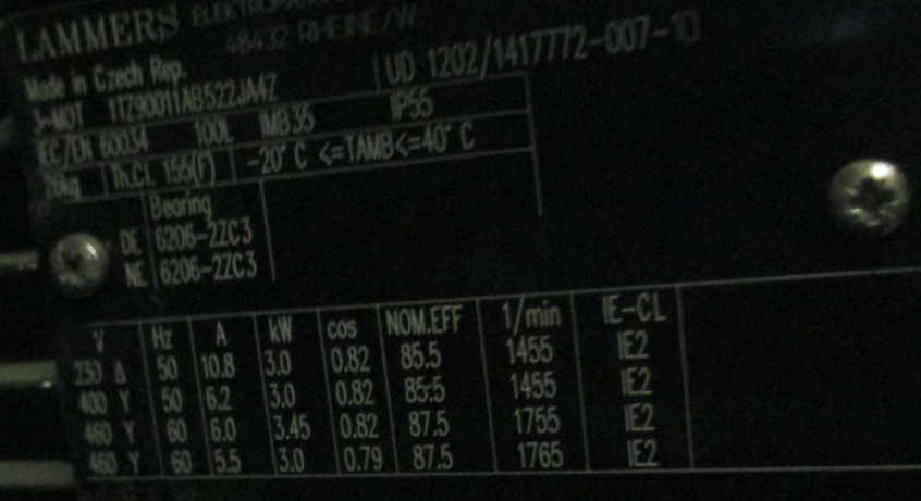 1TZ9001-1AB52-2JA4-Z 3,0 kW 1500n 