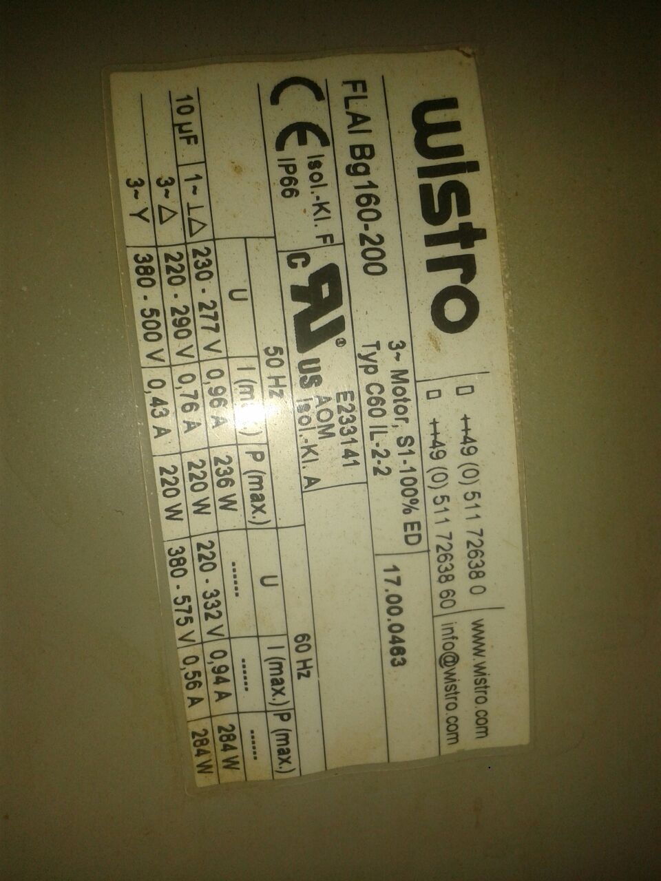 Type: C60 I 2-2 ,BG 160-200, 17000463
