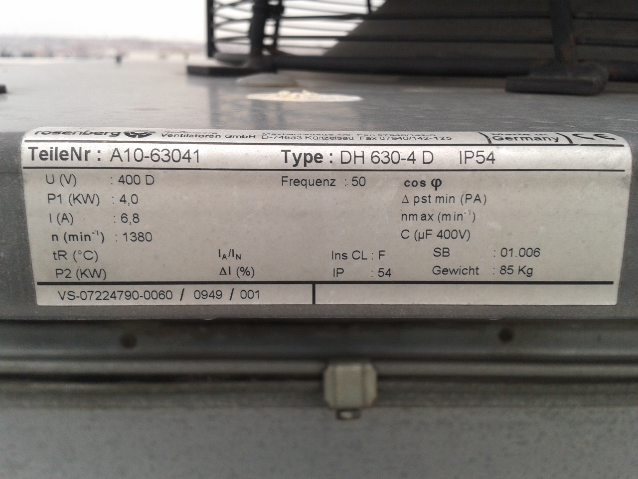 A10-45040 DH 450-4 D IP54, VS-07224790-0060/0949/001 obsolete, replacement DHE 450-4 D.5HA