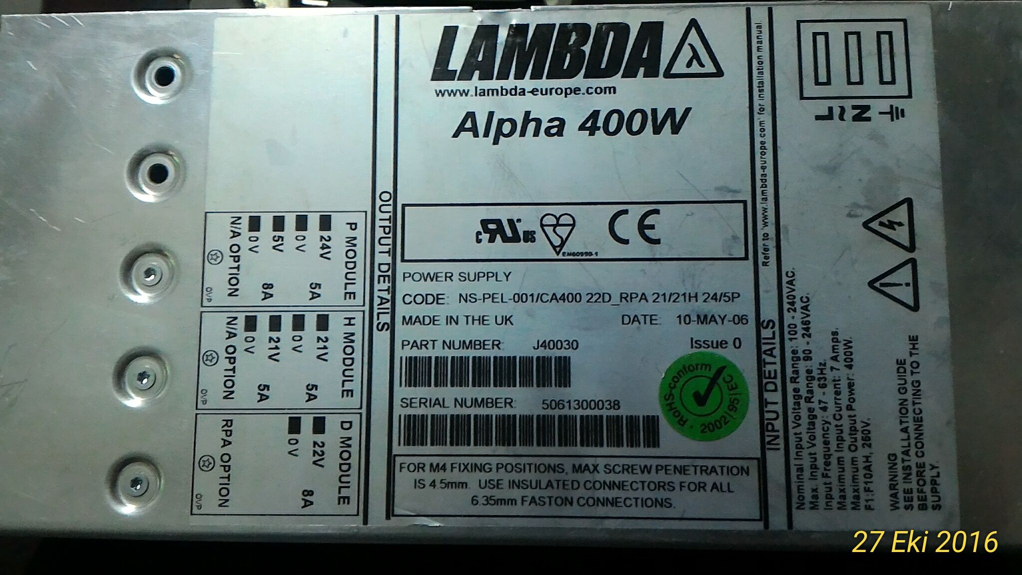 NS-PEL-001/CA400 22D-RPA 21/21H 24/5P (OEM)