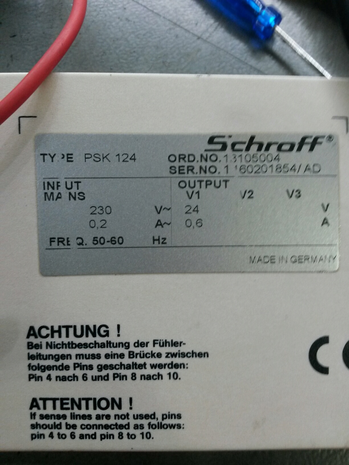 PSK 124 3HE 6TE 24V 0,6A (001 13105-004) 