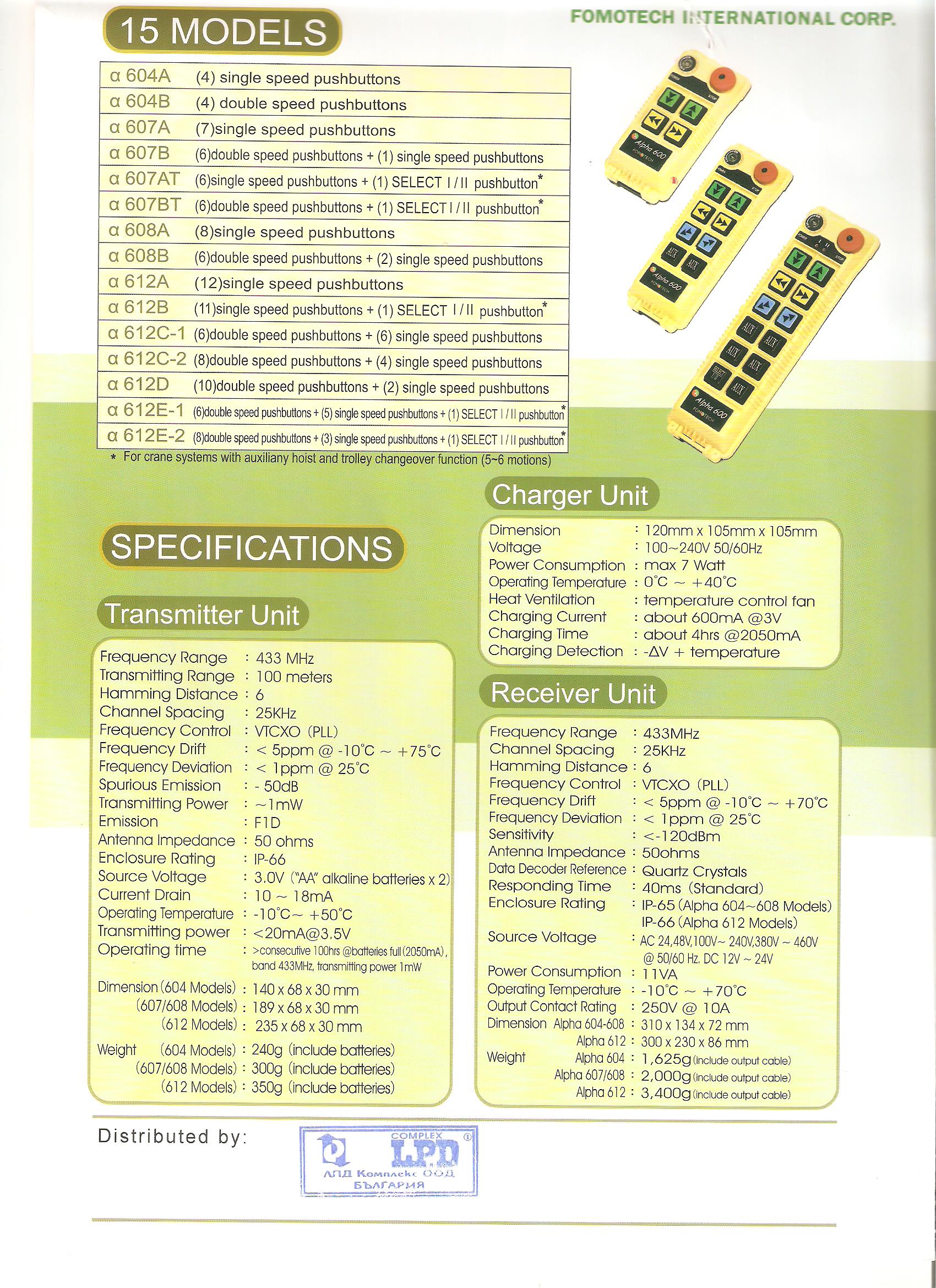 Alpha 604A standard system, 12-24 VDC 