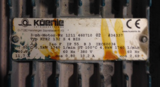 P/N: 34337 Type: KTE2 132 S 4 BIS 