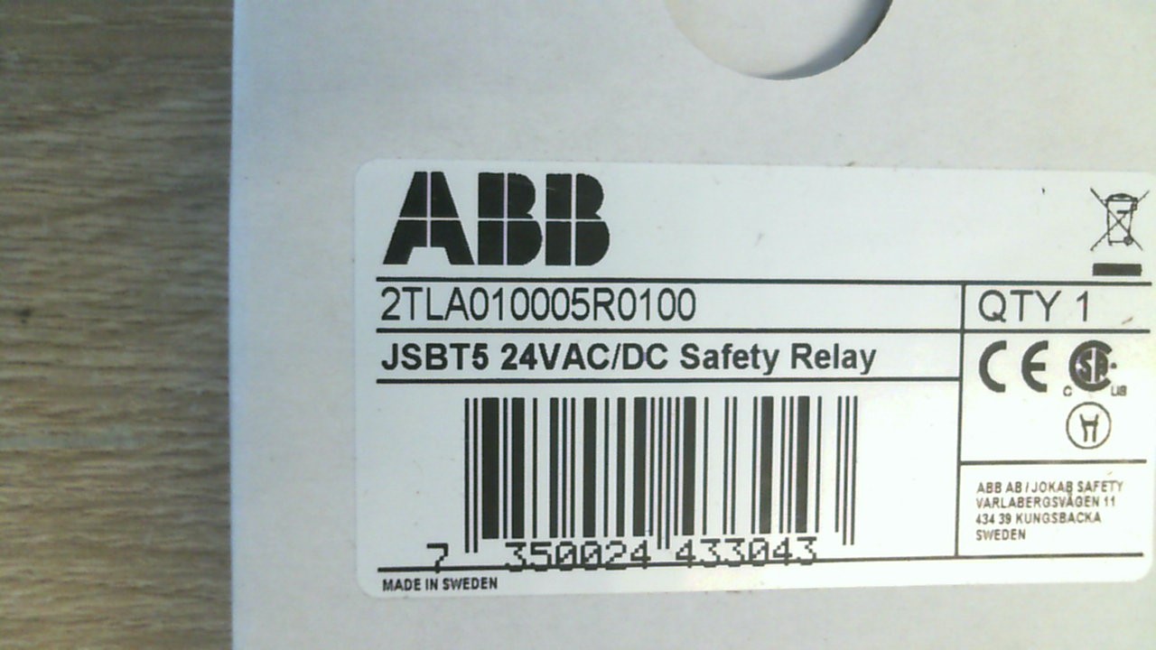 P/N: 2TLA010005R0100 Type: JSBT5 24AC/DC