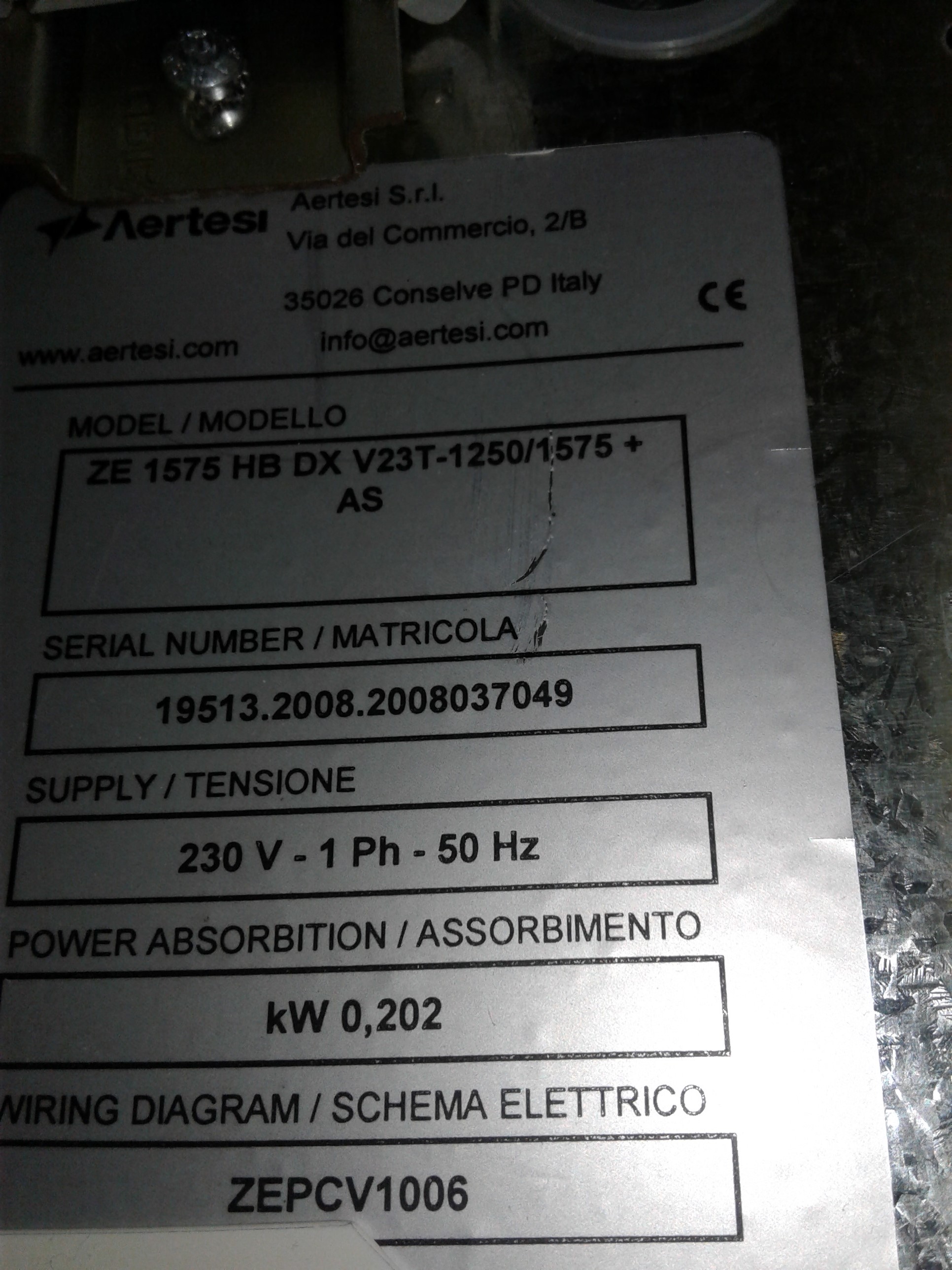 2560557 , type Zefiro 840/847/1250/1260  