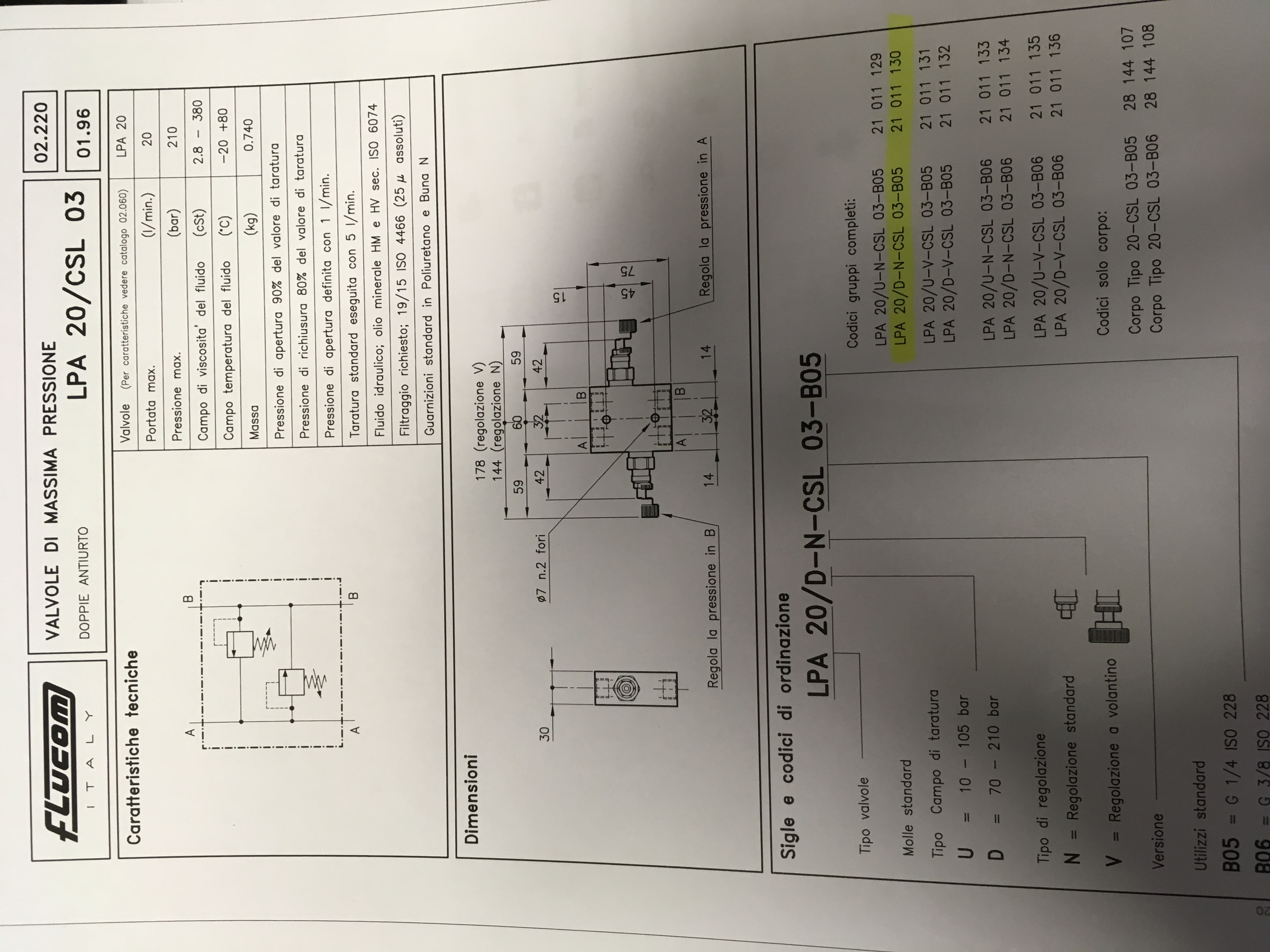 LPA 20 / D-N -CSL 03-B05   21 011 130  