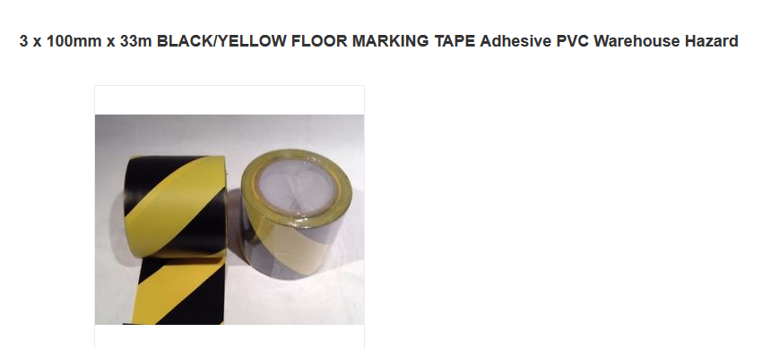 Black/Yellow Vinyl Hazard Tape 