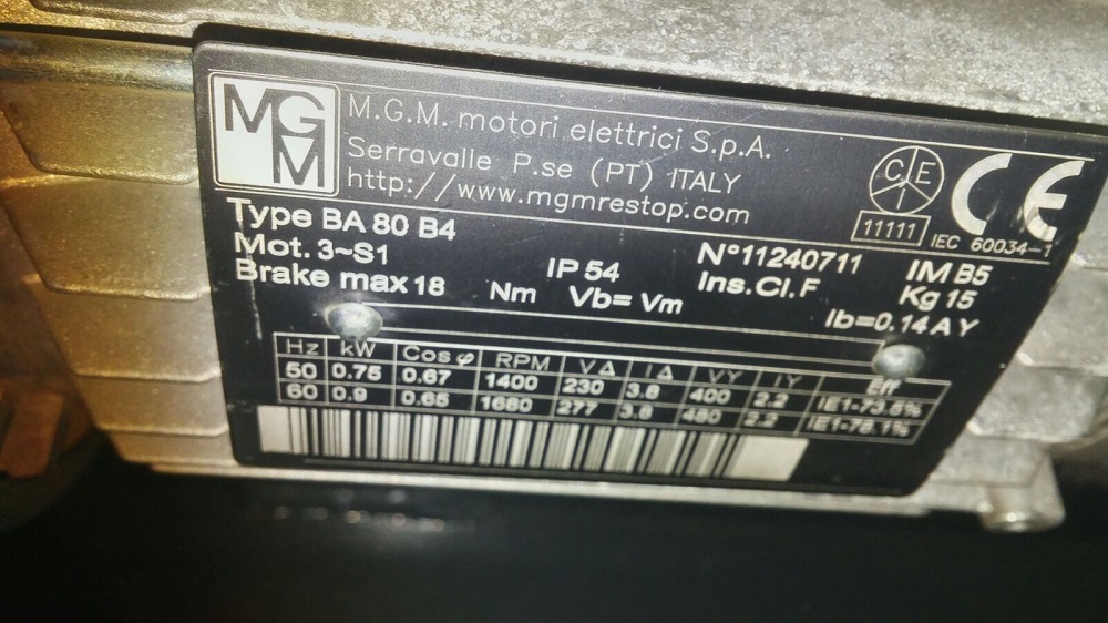 80 AC 230/400/50 old code / new code BAX 80 B4 kw 0,75