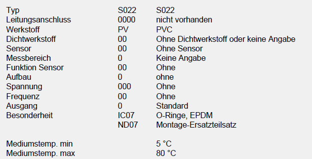 P/N: 00560854, Type: S022-0000-PV00-00-0-00-0-000/00-0 * IC07+ND07