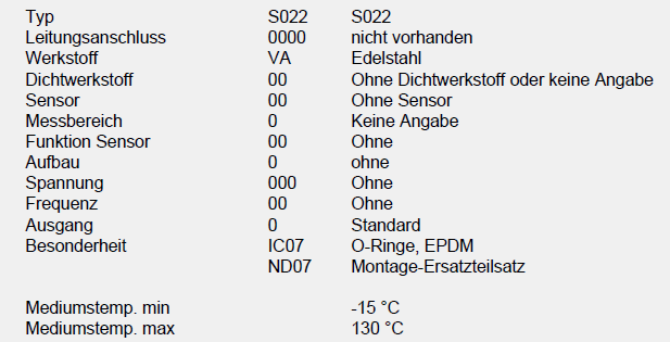 P/N: 00561233, Type: S022-0000-VA00-00-0-00-0-000/00-0 * IC07+ND07