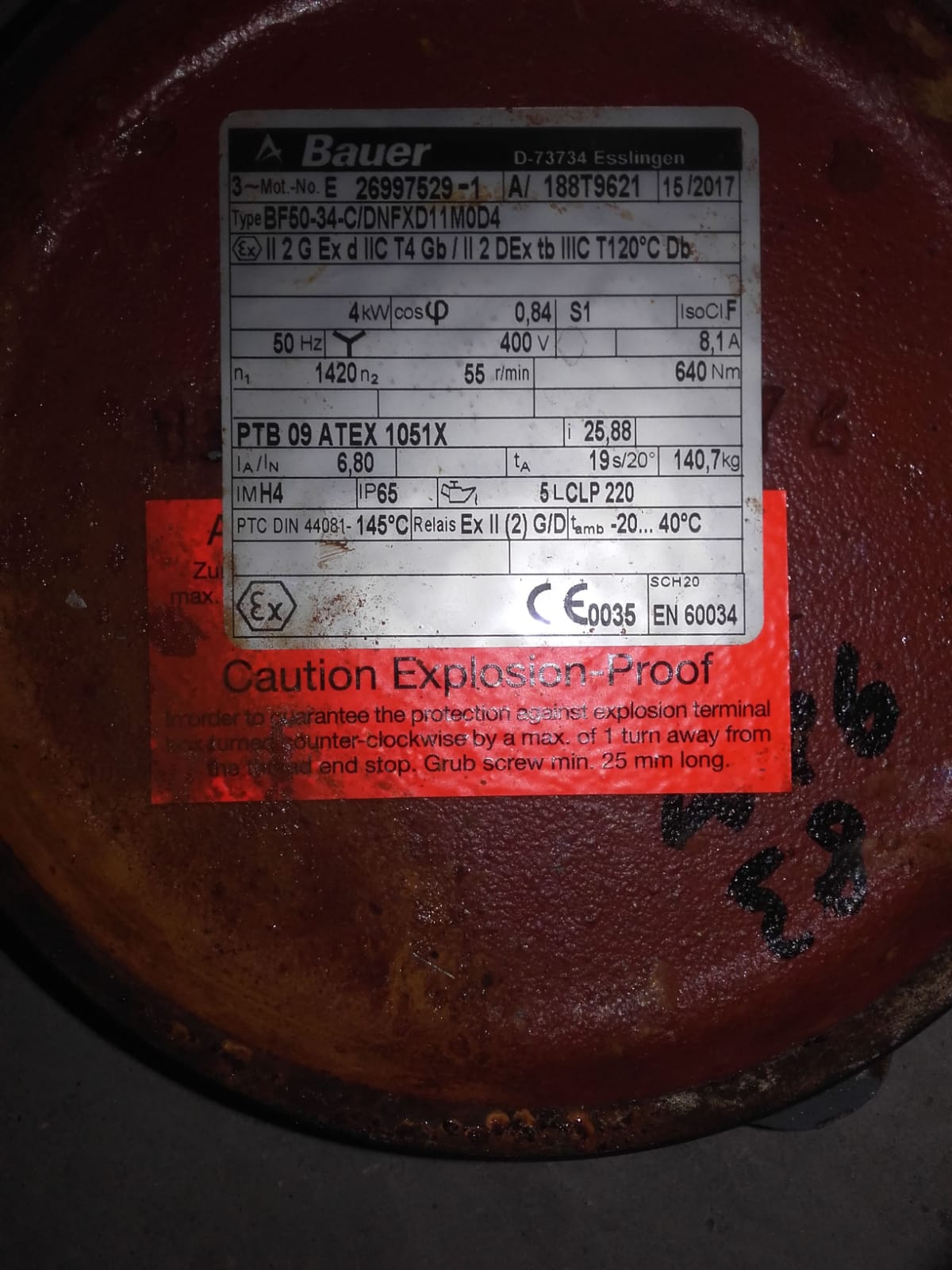 P/N: 188T9621 Type: BF50-34-C/DNFXD11M0D4