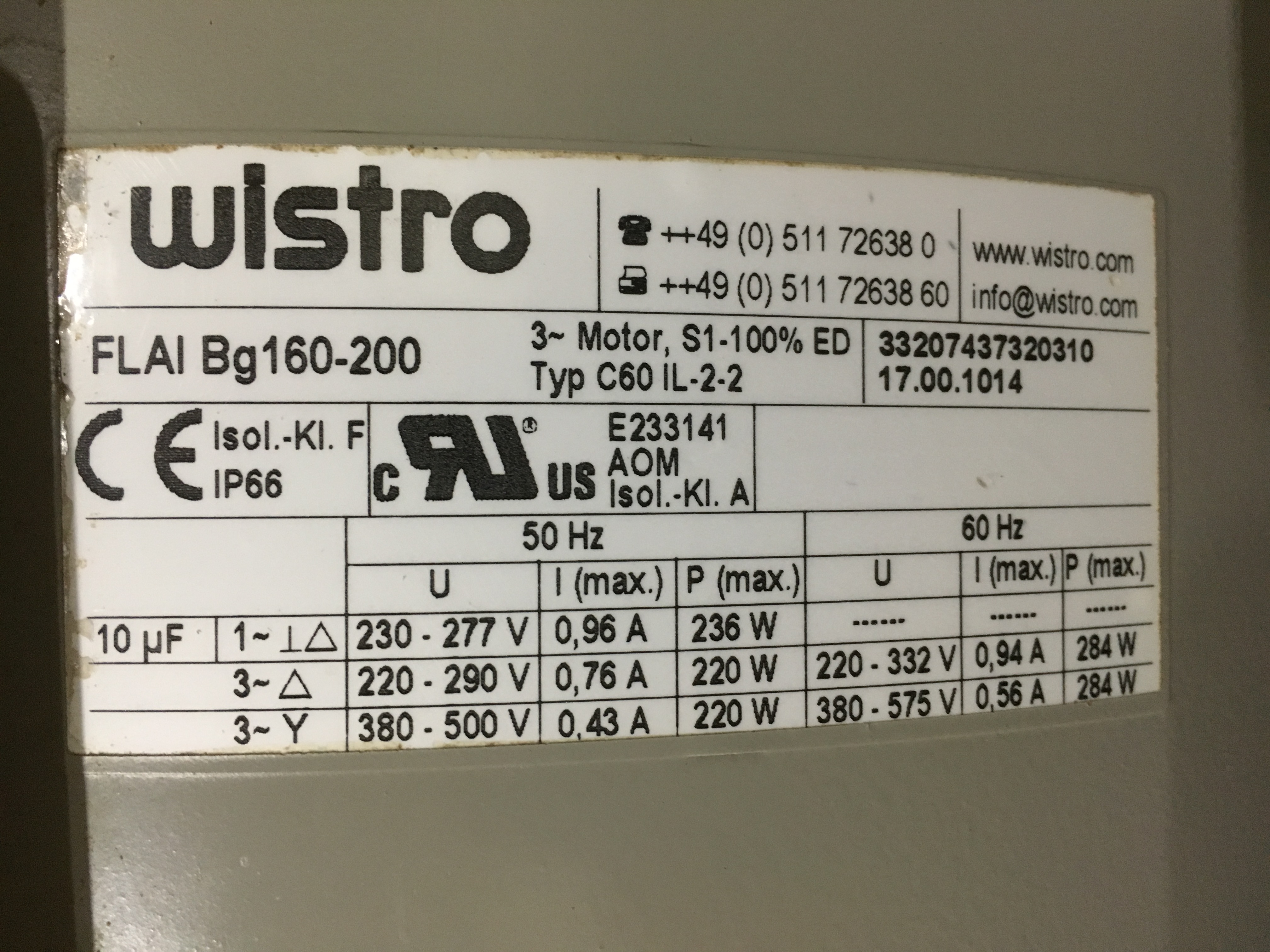 Typ: C60 IL-2-2 FLAI Bg160-200 (17.00.1014)