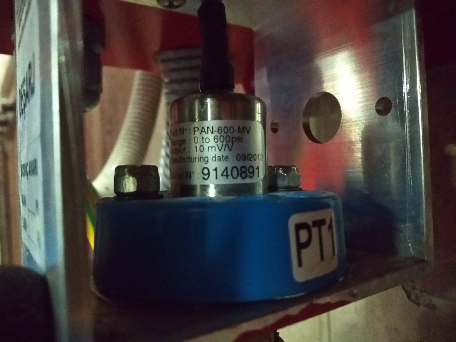 P/N: PAN-600-MV  S/N:9140891 OEM / OEM code transducer 0psi 600psi 24" leads