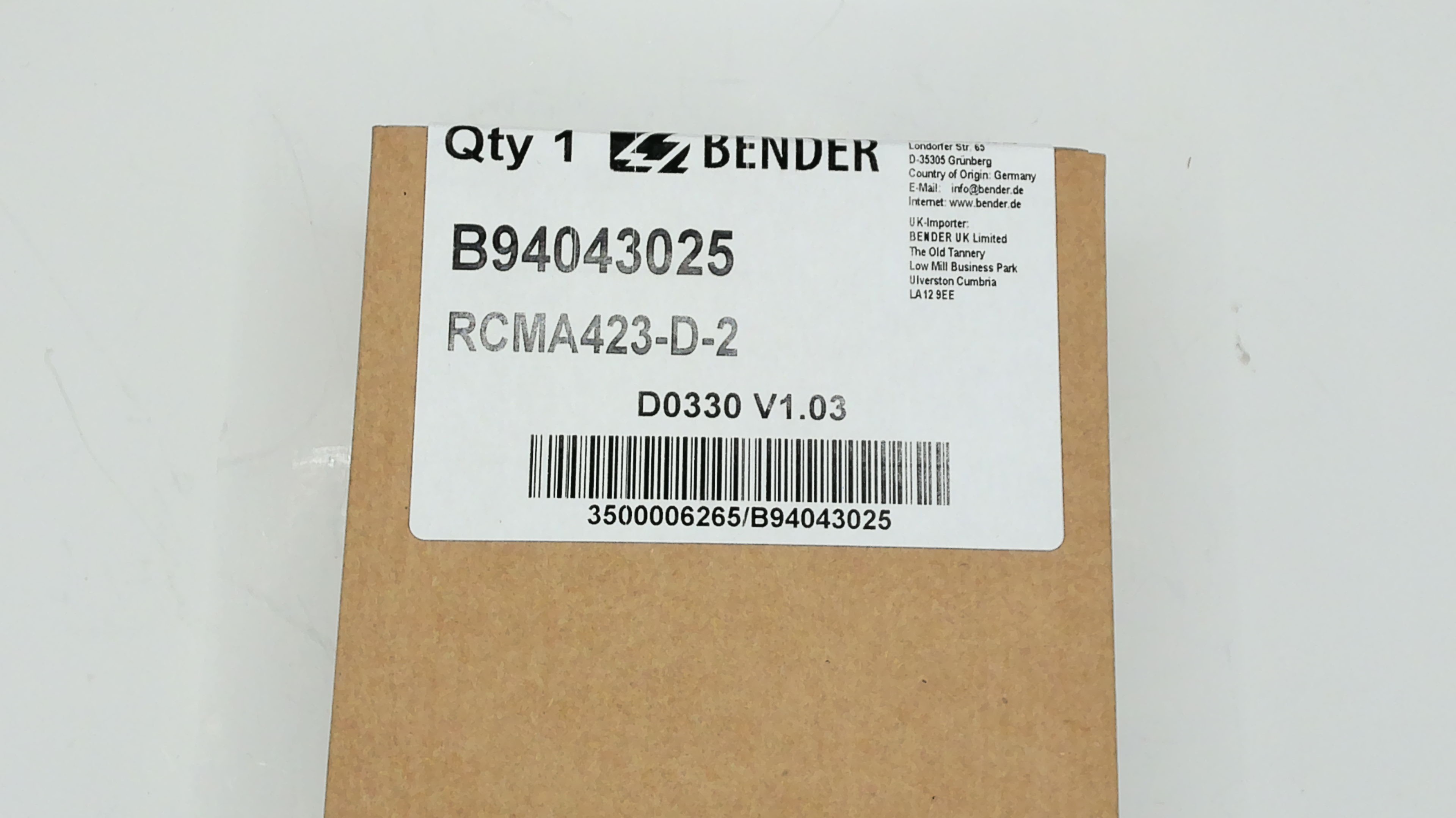 P/N: B94043025, Type: RCMA423-D-2