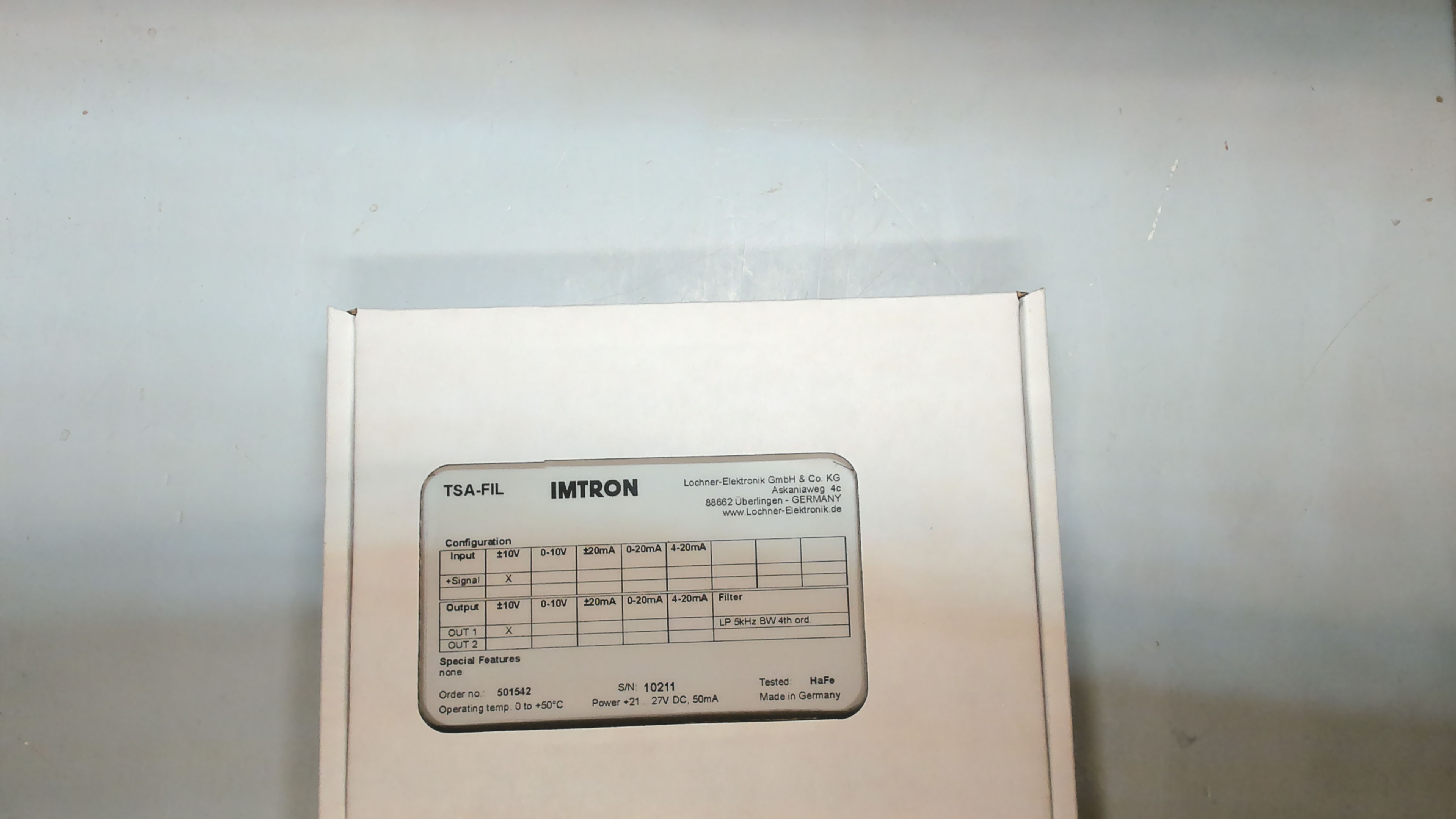 501542 / TSA-FIL1-V1-5K-BW-V1