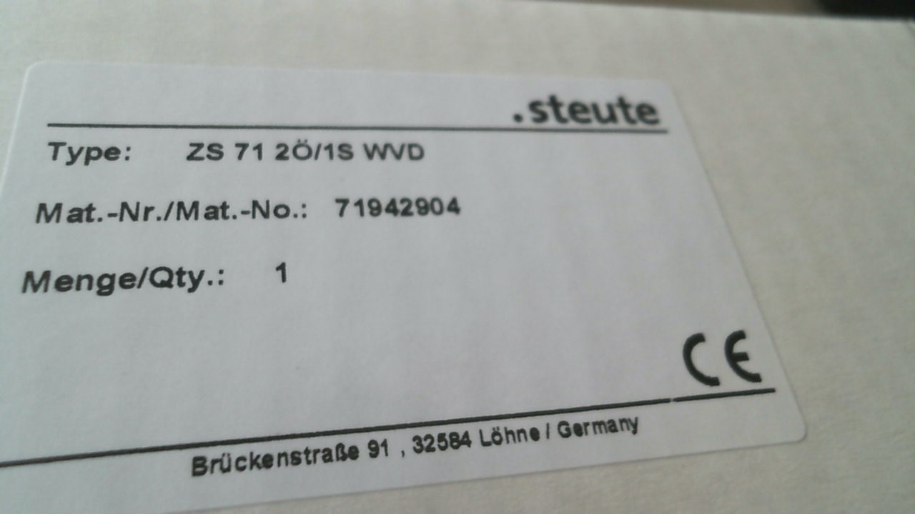 P/N:1185001, Type: ZS 71 2Ö/1S WVD / 100 N