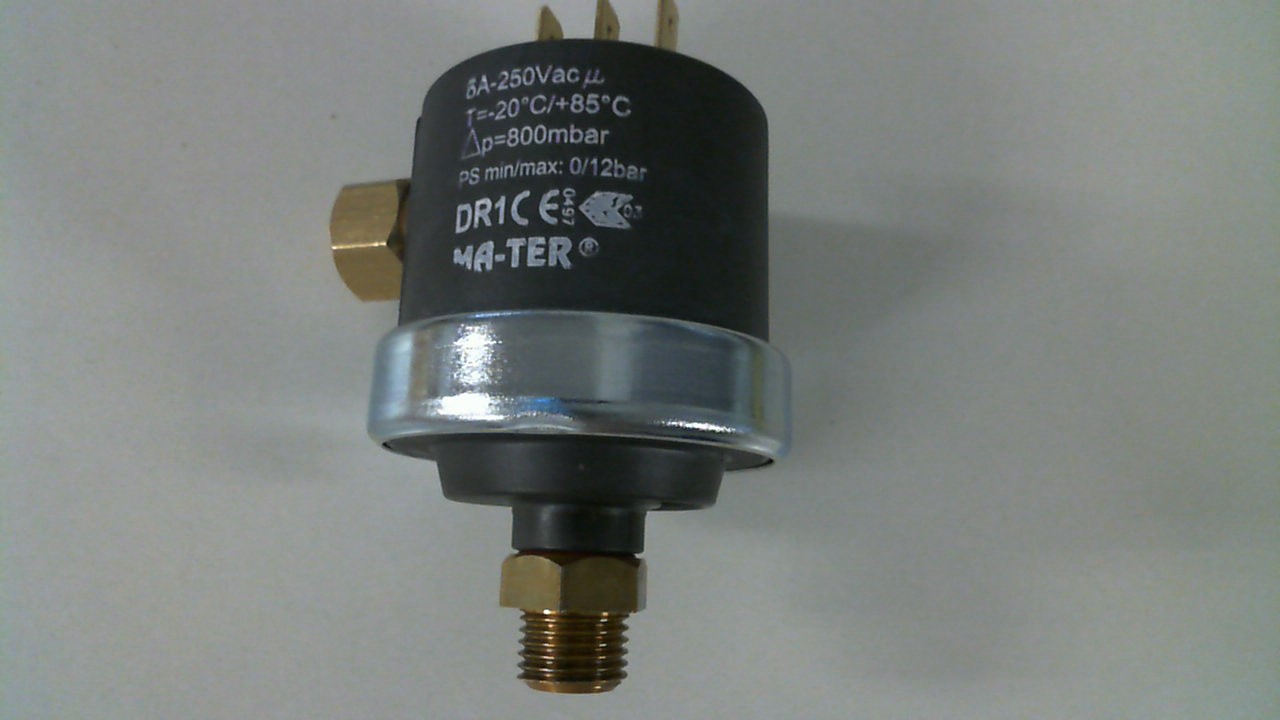 DR1 1/4, 0-12bar, max250V, Einst.800mbar