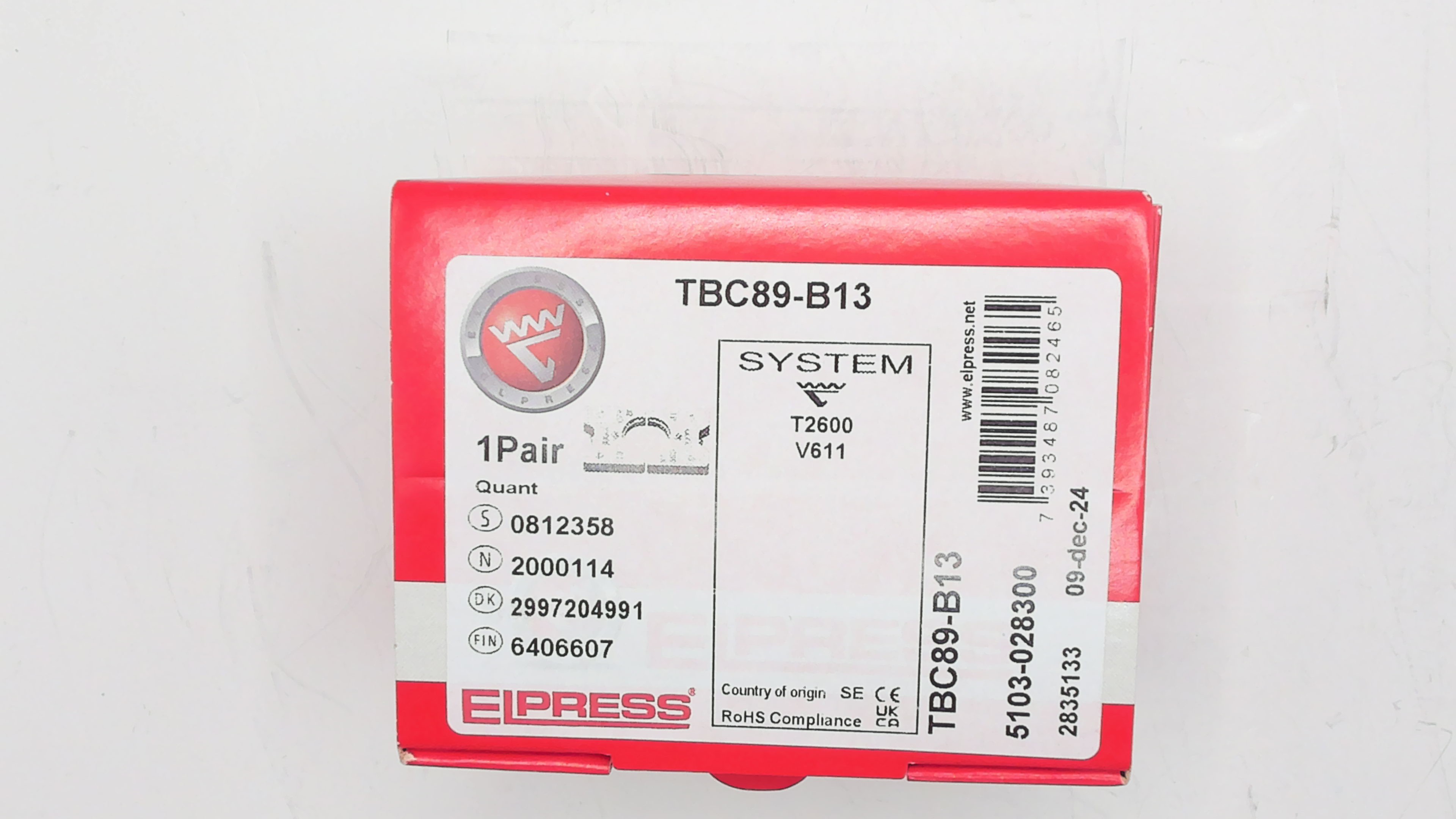 p/n: 5103-028300, Type: TBC89-B13