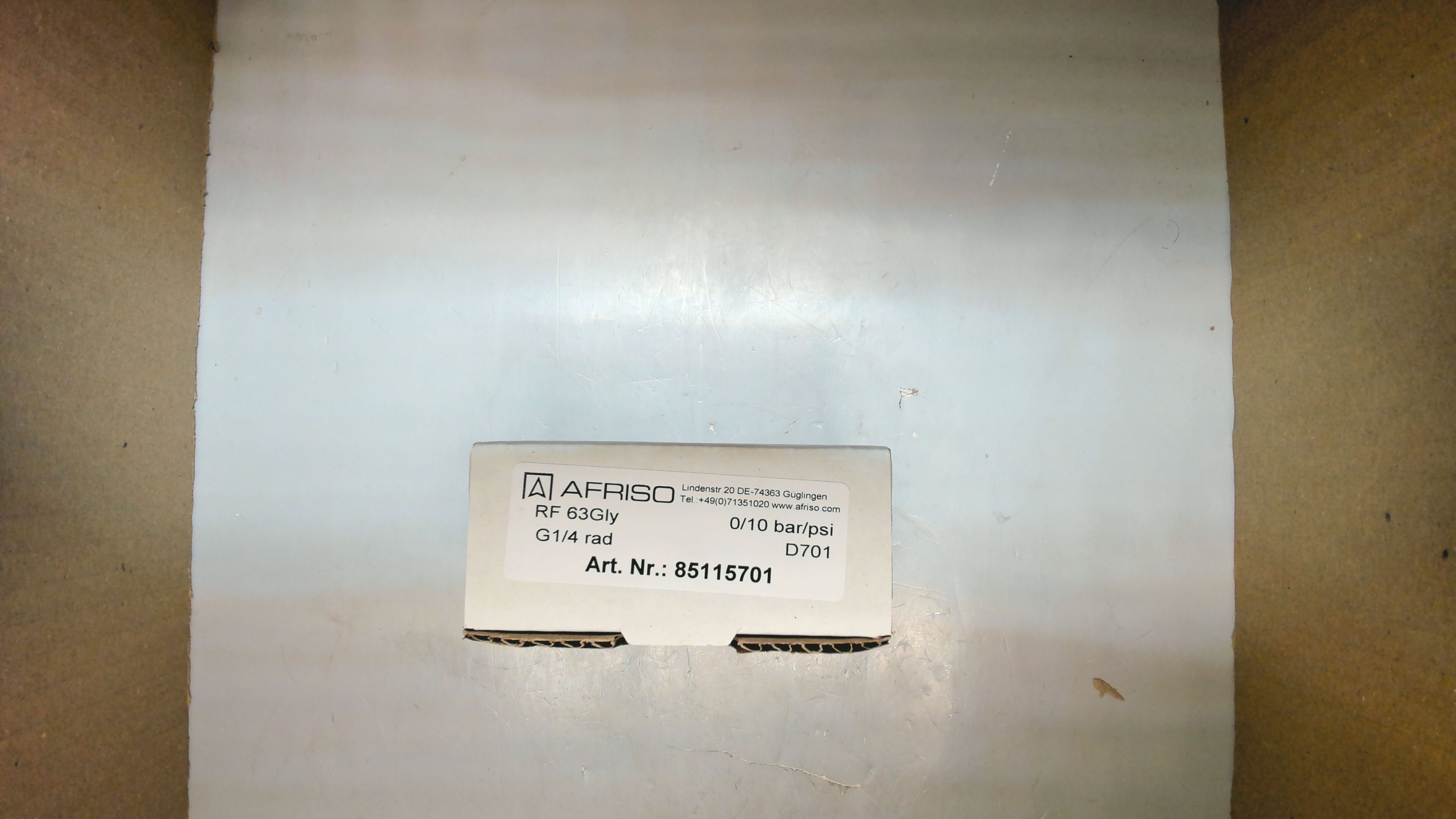 P/N: 85115701, Type: RF63Gly 0/10bar 1/4 rad D701