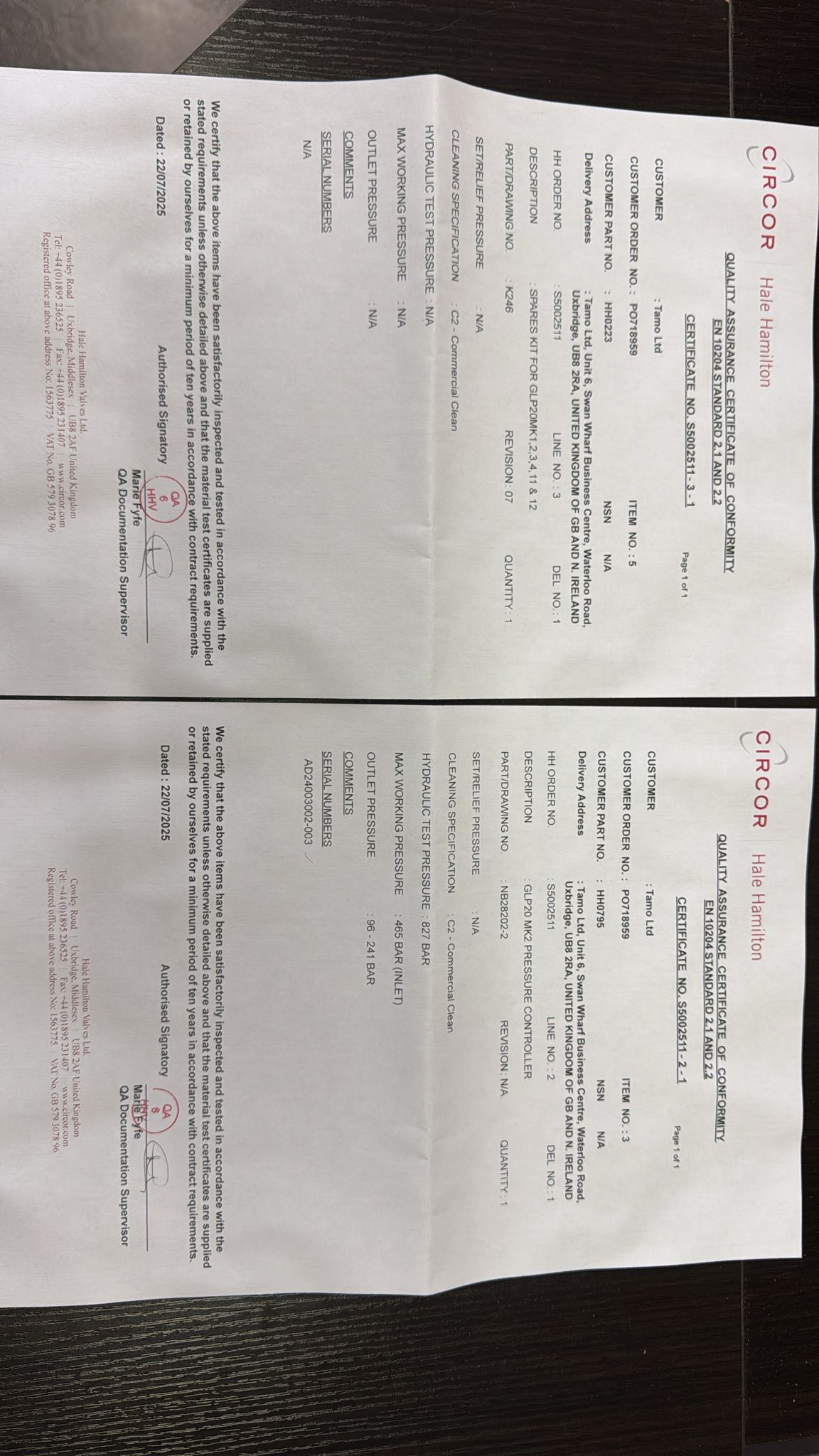 CERT. OF CONFORMITY - QA2 preview 2