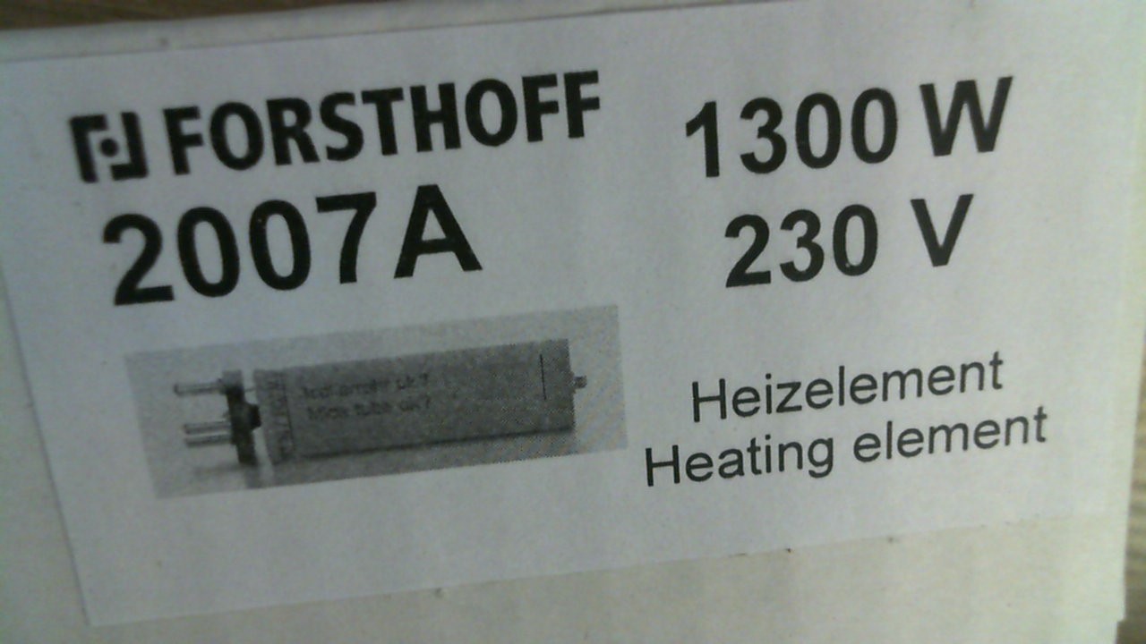 2007A / Heating element 1300 W 230 V type K