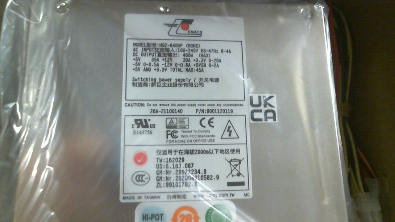 HG2-6400P S/N: T83807273