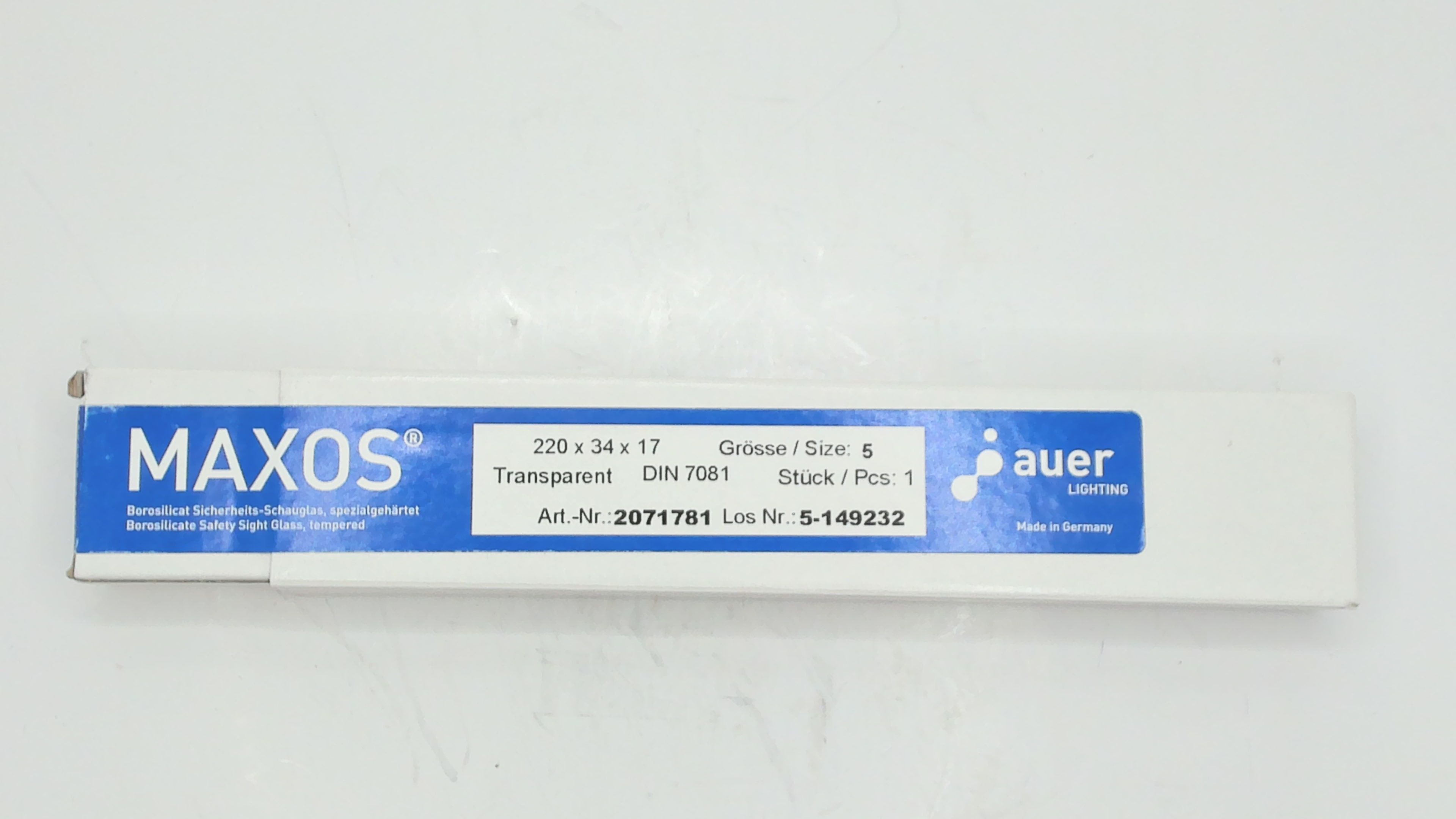 DIN 7081 220 x 34 x 17 mm transparent