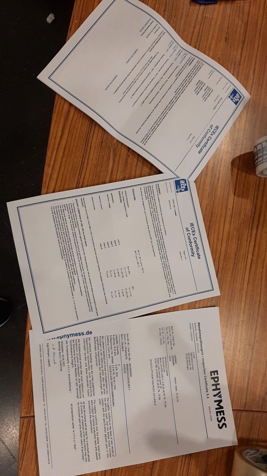 Acceptance test certificate according to DIN EN 10204-3.1 / 997100000000000 preview 2