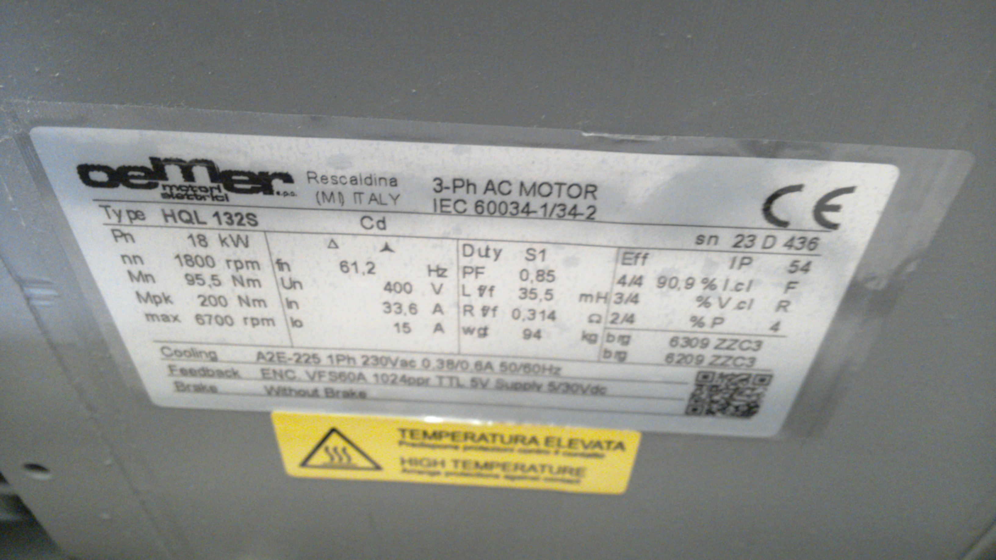 HQL 132S 18kW 1800rpm 400V 60Hz preview 2