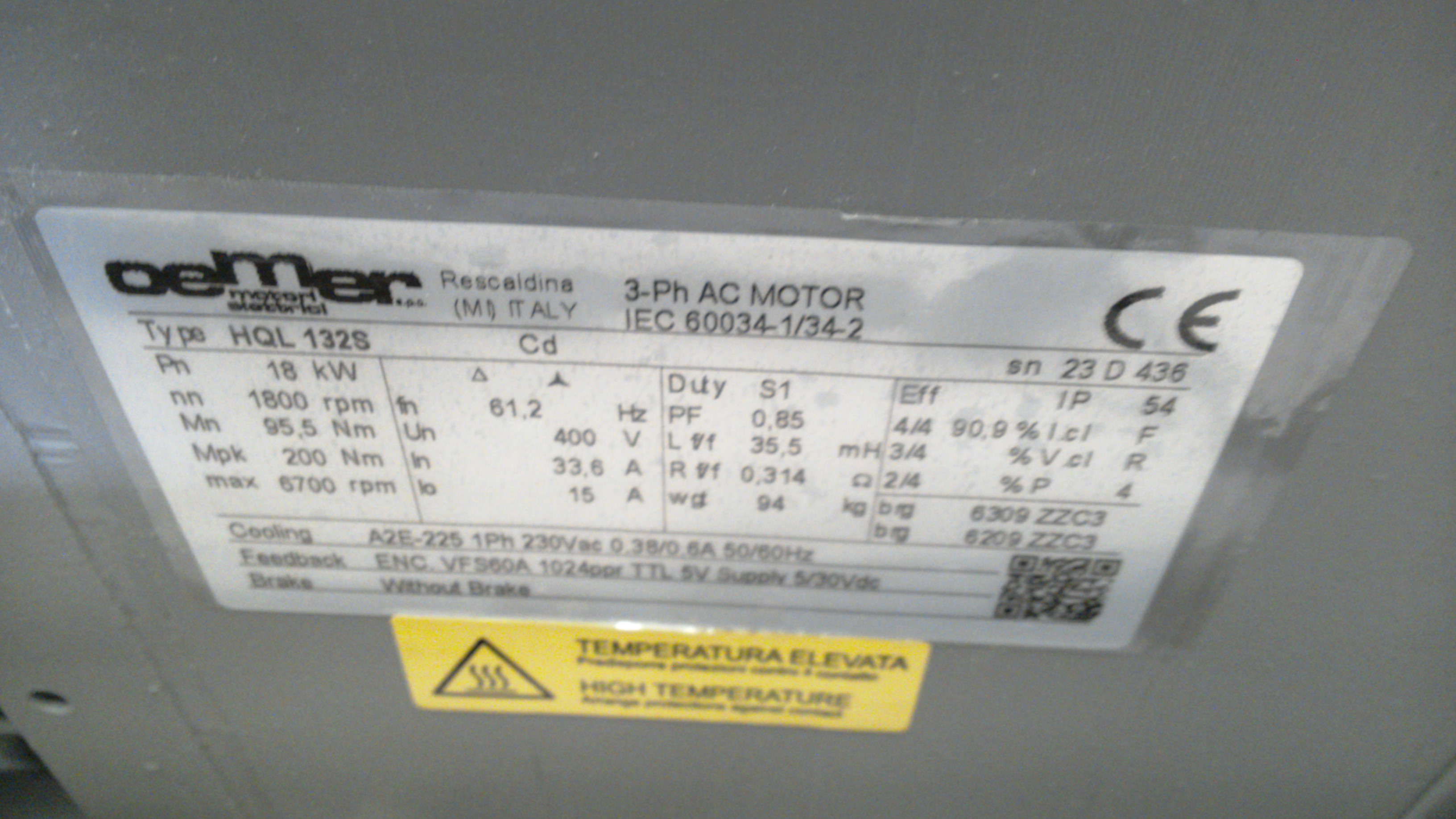 HQL 132S 18kW 1800rpm 400V 60Hz preview 3