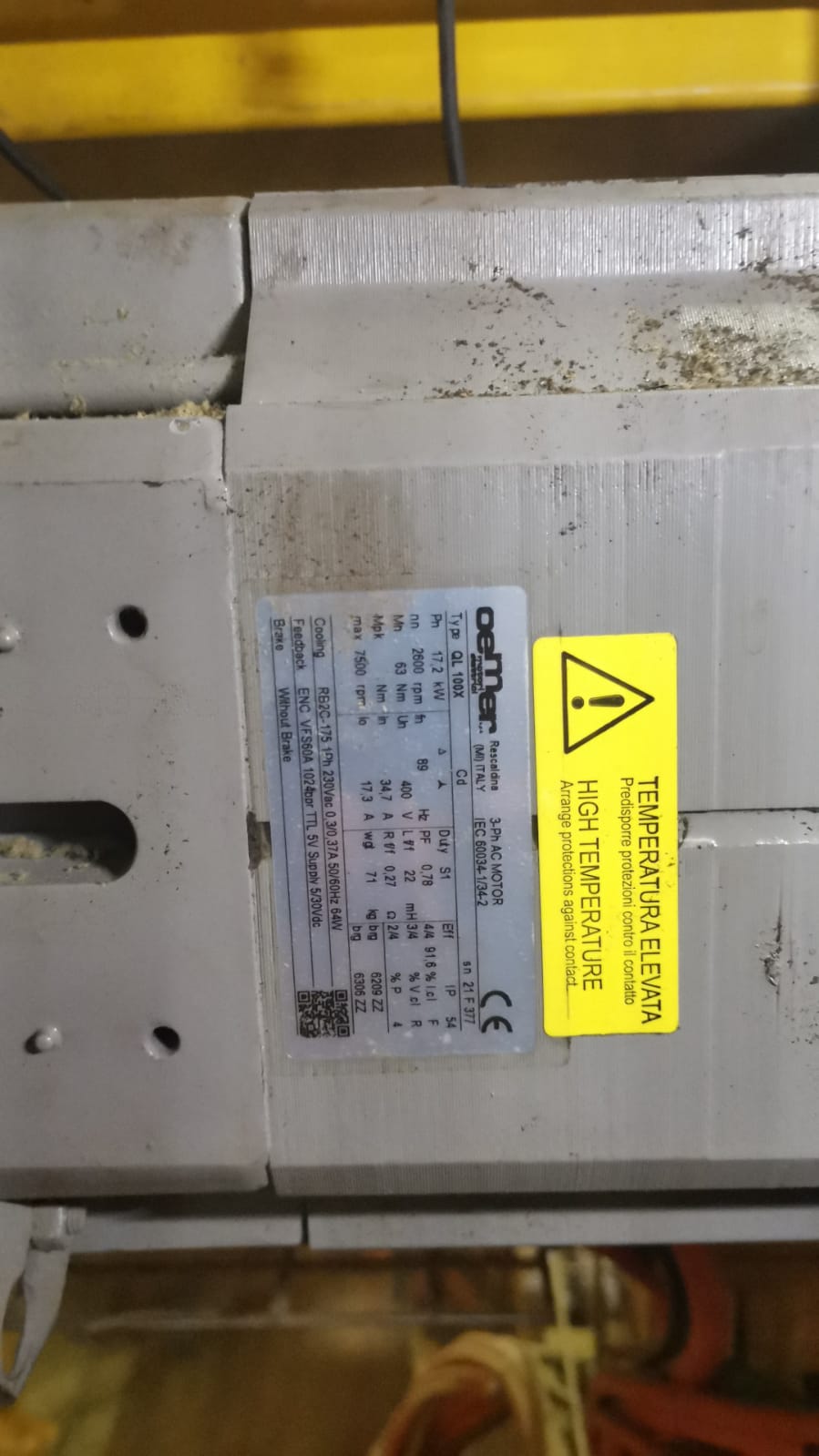 QL 100X 17,2kW 2600rpm 400V + PTC + FL.d.300 + ENCODER VFS-60A-1024 5/30Vdc TTL