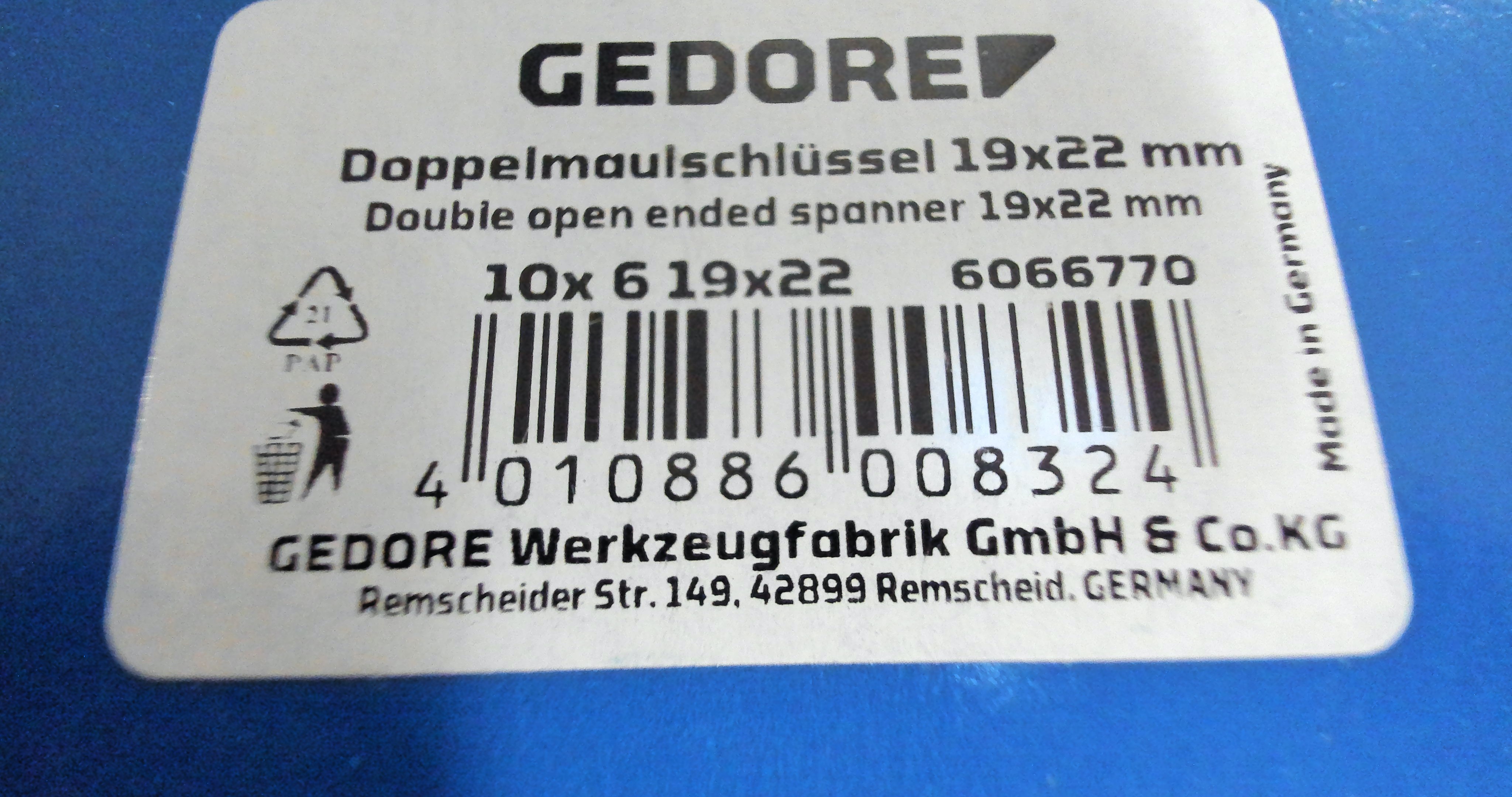 6066720 / 6 19X22