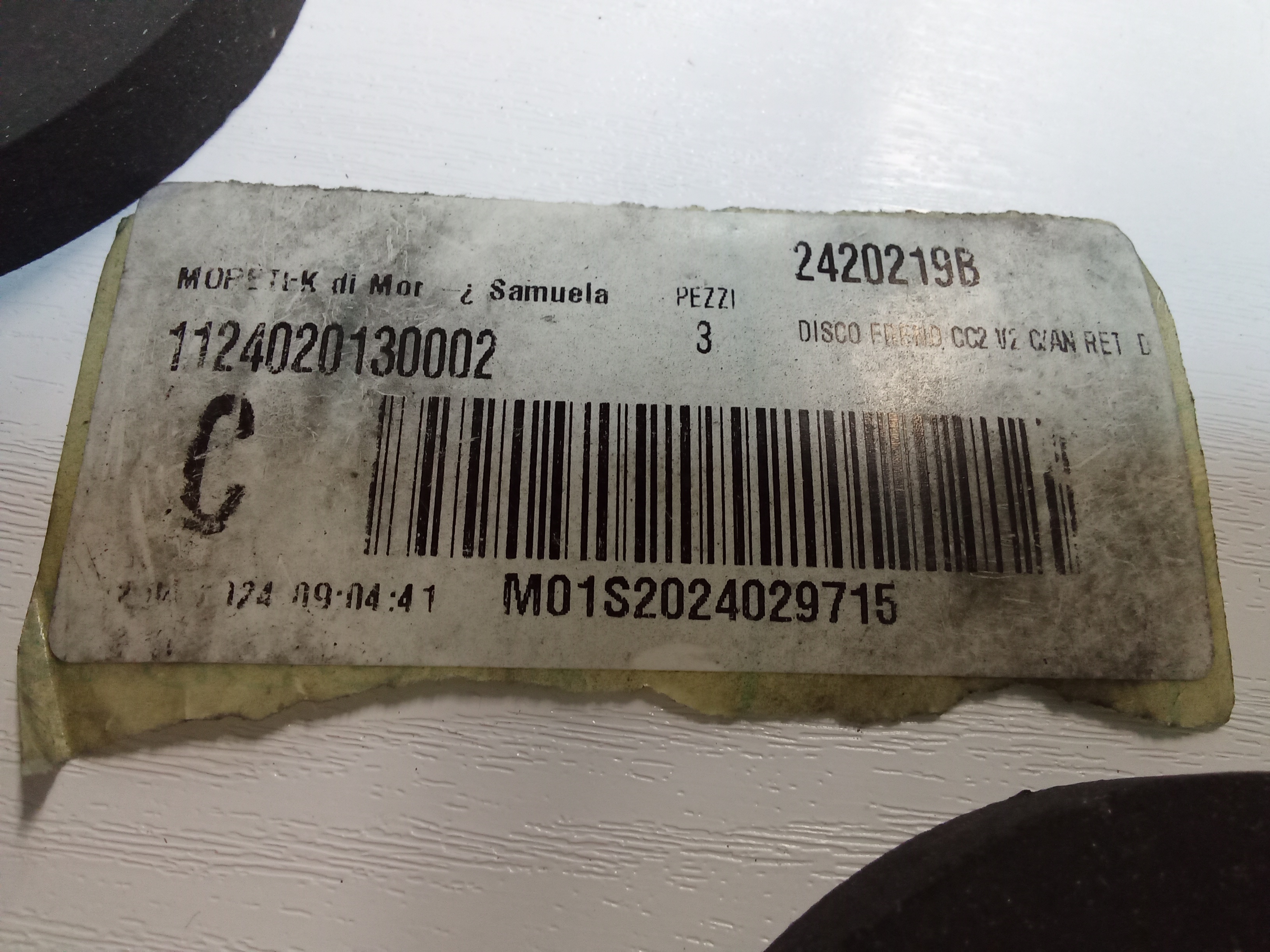 00050 / BRAKE DISC CC2 V2 C/AN RET D23095