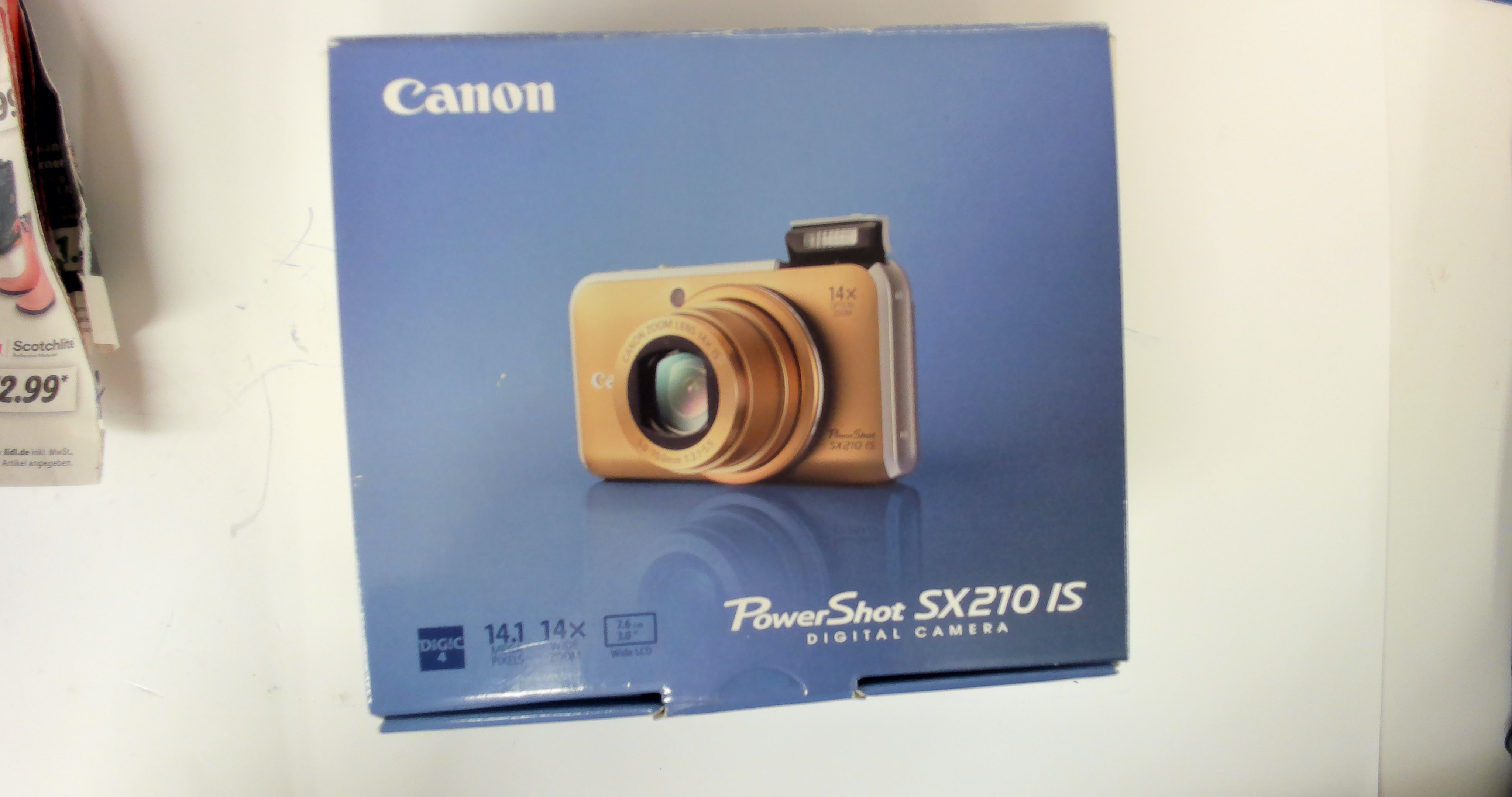 PowerShot SX210 IS, 14.1 MP, GOLD Digitalkamera.