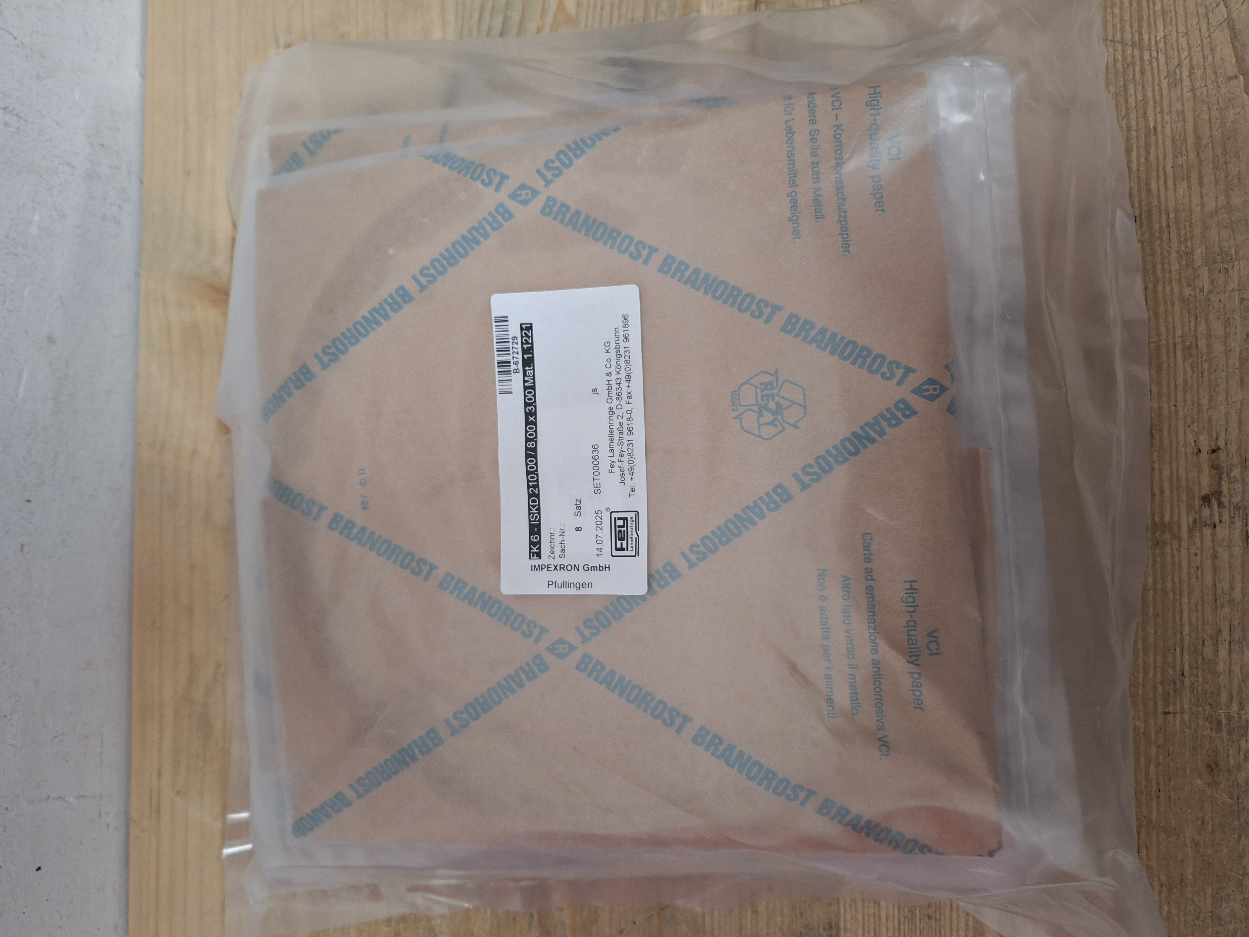 SET000636 / FK 6 - ISKD 210,00 / 8,00 x 3,00 Mat. 1.1221