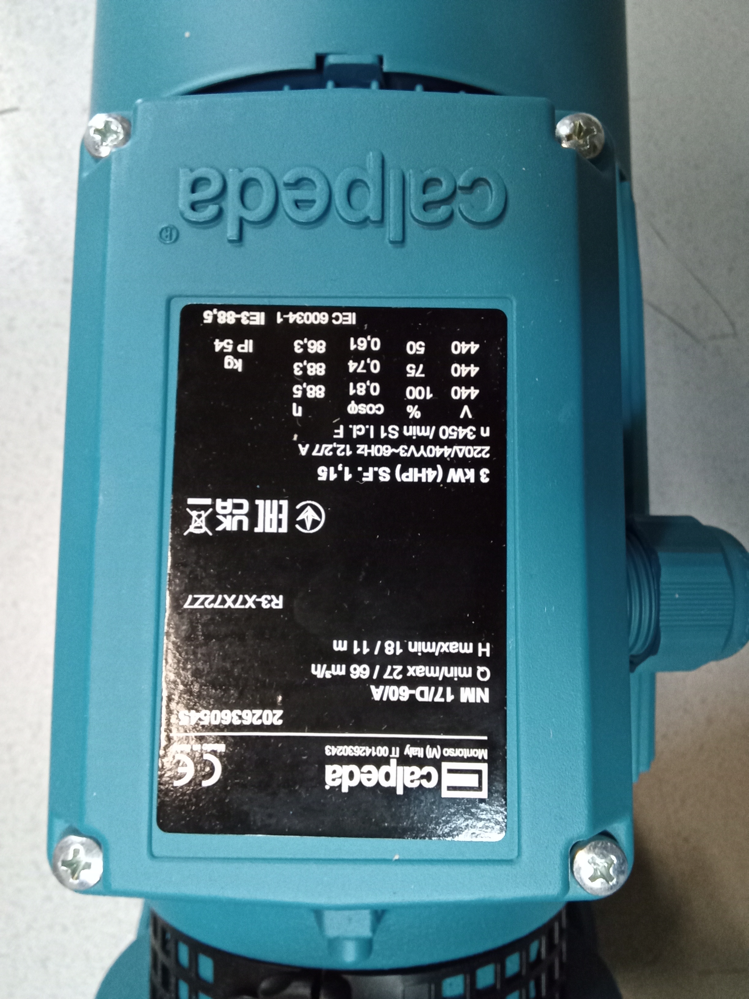 NM 17/D-60/A 220/440/60 Hz R3-X7X72Z7