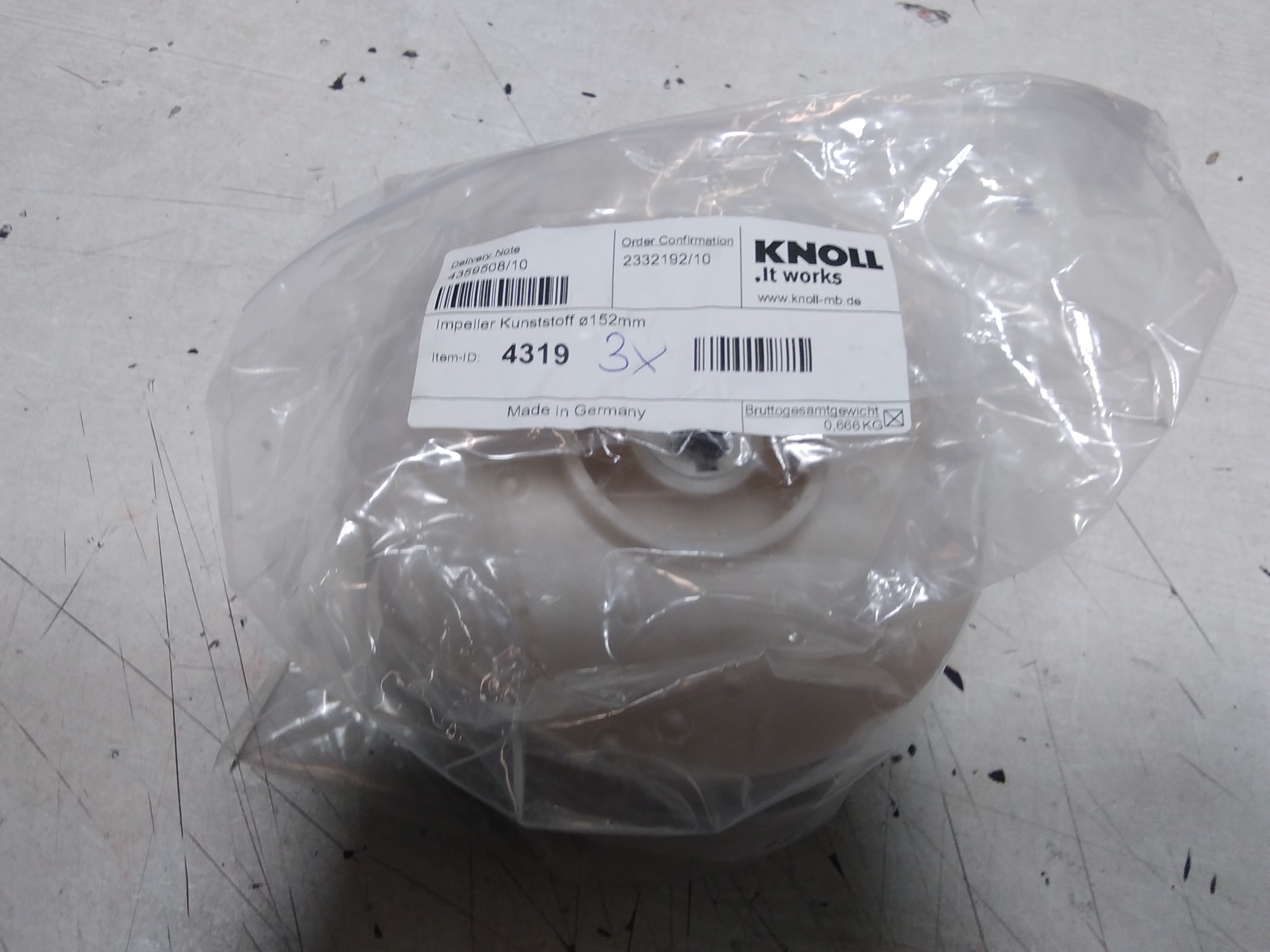Impeller Kunststoff;o152mm