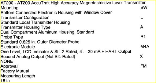 K-tek Model #AT200.BW.L.A.R1.M4A.X.FM.18" 